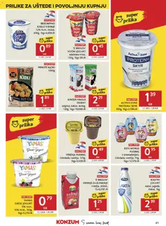 Konzum Katalog - Pregled kataloga iz trgovine Konzum, vrijedi od 08.07.2026 | Stranica: 21 | Proizvodi: Grčki jogurt, Čokolada, Voćni jogurt, Puding