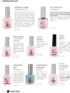 Crystal Nails 2026/27 Nagykatalógus - amely érvényes a következő dátumtól: 2026.03.09. | Oldal: 78 | Termékek: Fedőlakk, Alapozó, Olaj, Erősítő