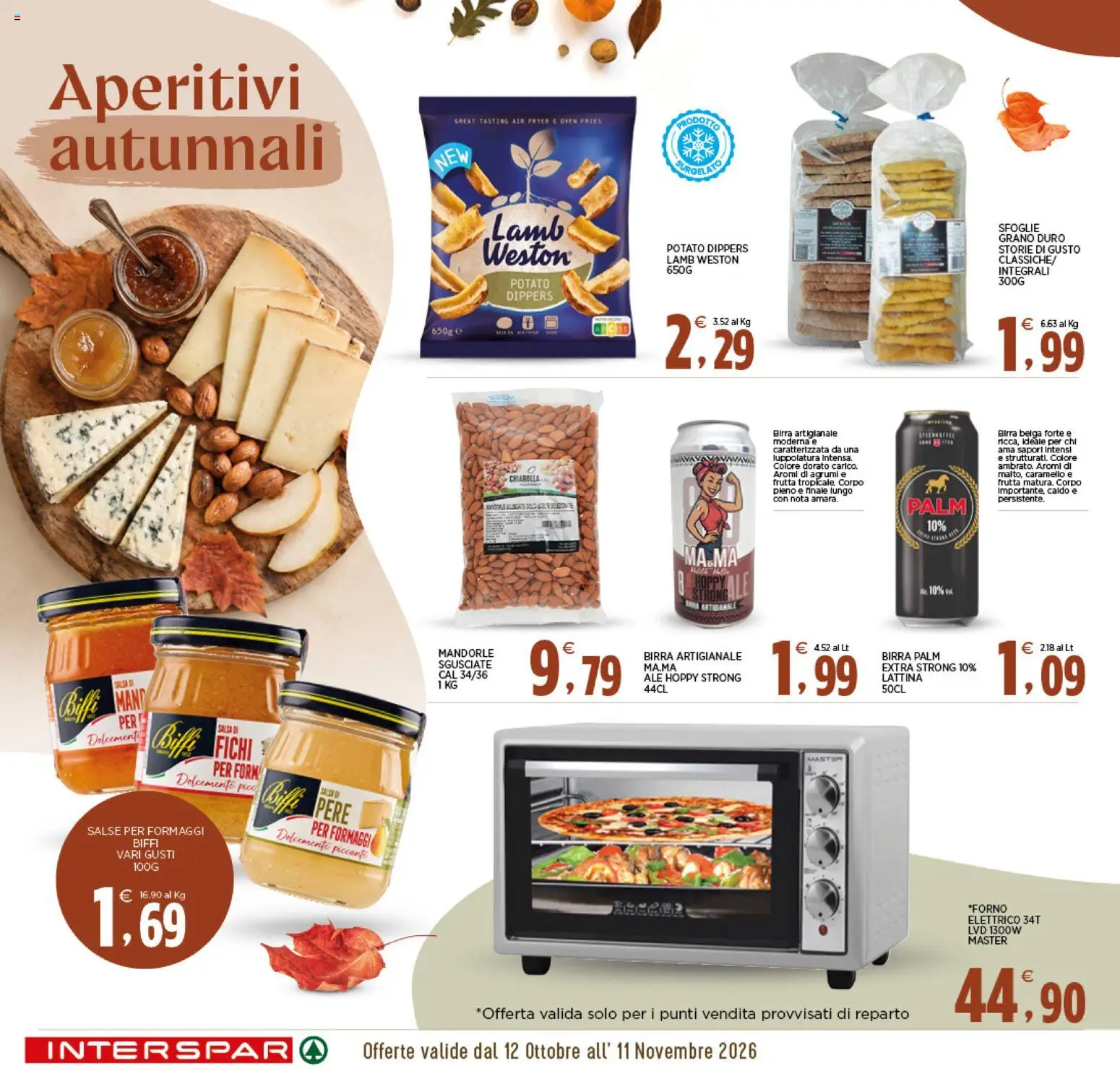 Volantino Interspar del 12/10/2026 | Pagina: 10 | Prodotti: Birra, Pere, Salse, Forno elettrico