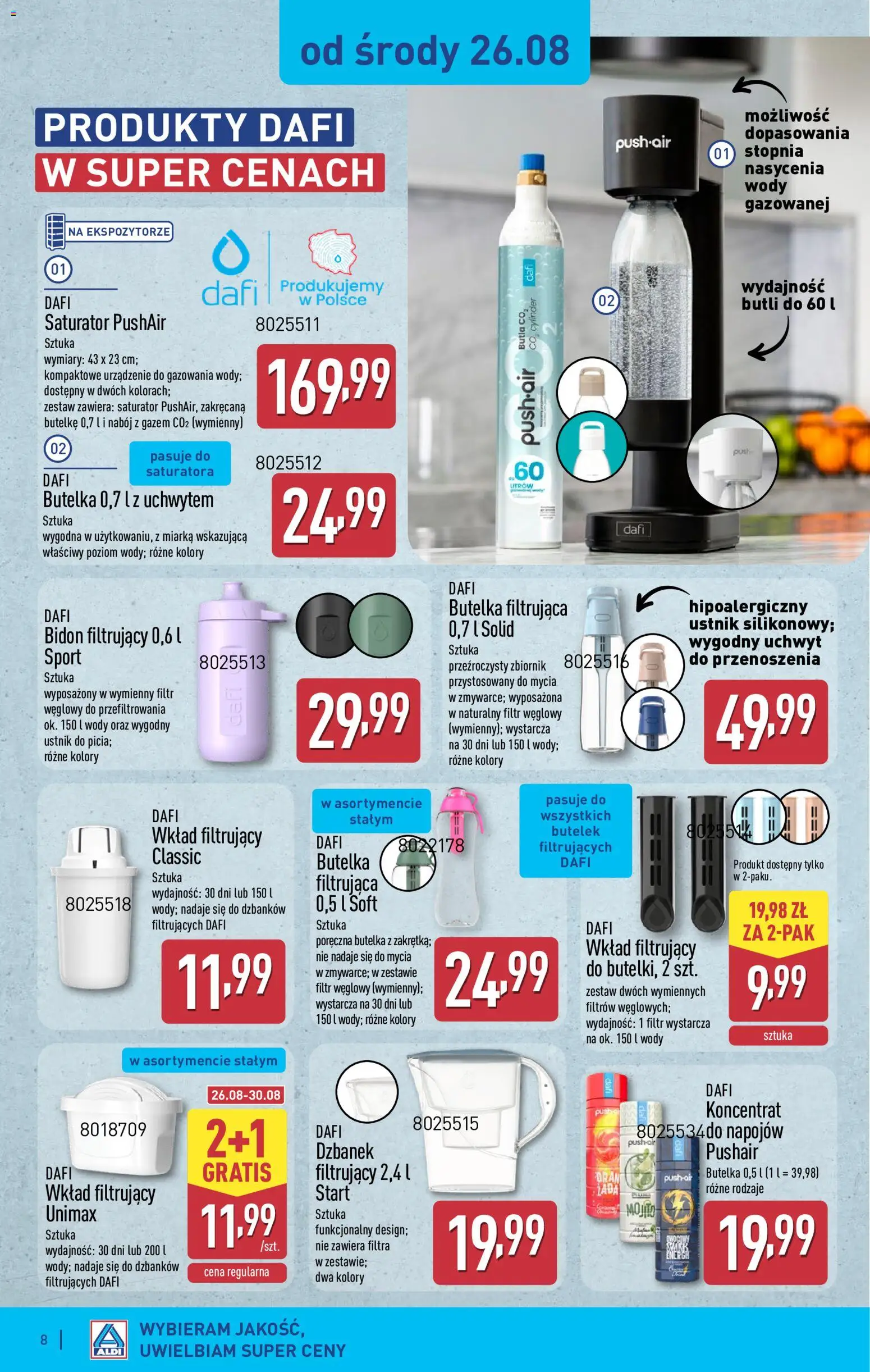 Aldi gazetka - Hity od Środy i od Soboty od 26.08.2026 | Strona: 8 | Produkty: Dzbanek, Mojito, Butelka filtrująca