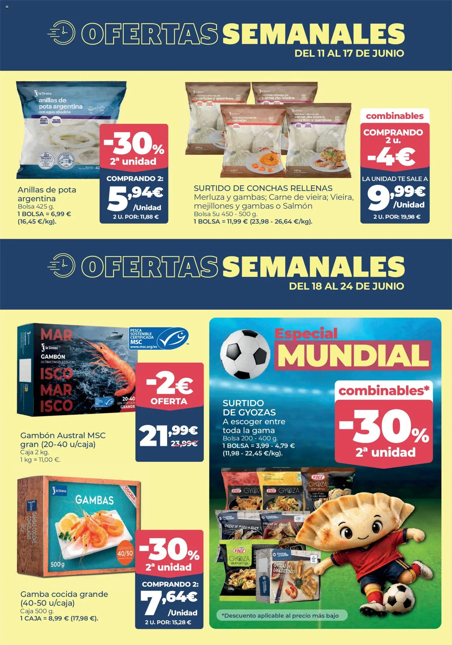 La Sirena folleto │ válido desde el 11.06.2026 | Página: 2 | Productos: Cerdo, Té, Caja, Gamba
