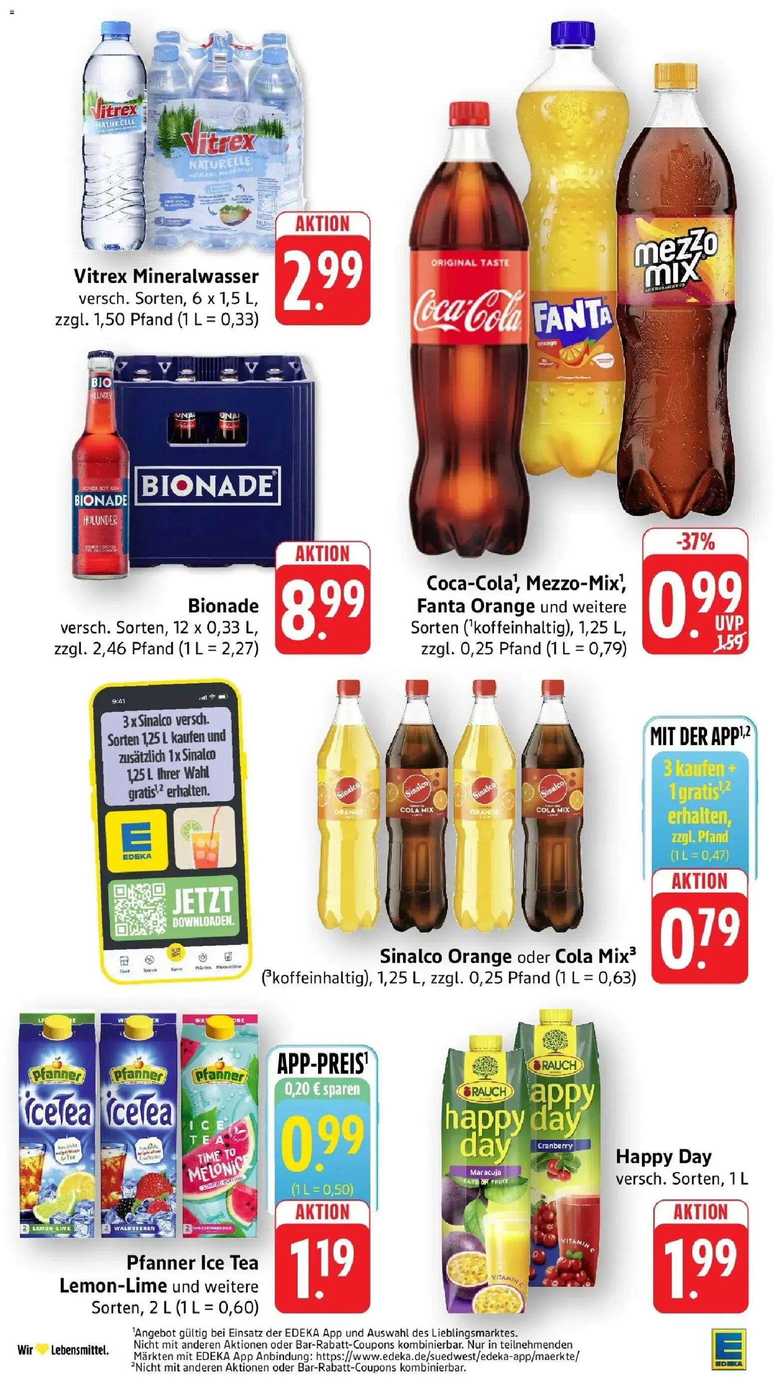 Edeka Prospekt Freiburg – gültig ab 27.07.2026 | Seite: 30 | Produkte: Fanta, Cola, Mineralwasser, Wassermelone
