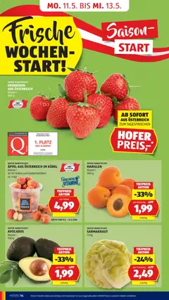 Hofer Flugblatt ab 06.05.2026 gültig | Seite: 18 | Produkte: Erdbeeren, Gemüse, Obst, Äpfel