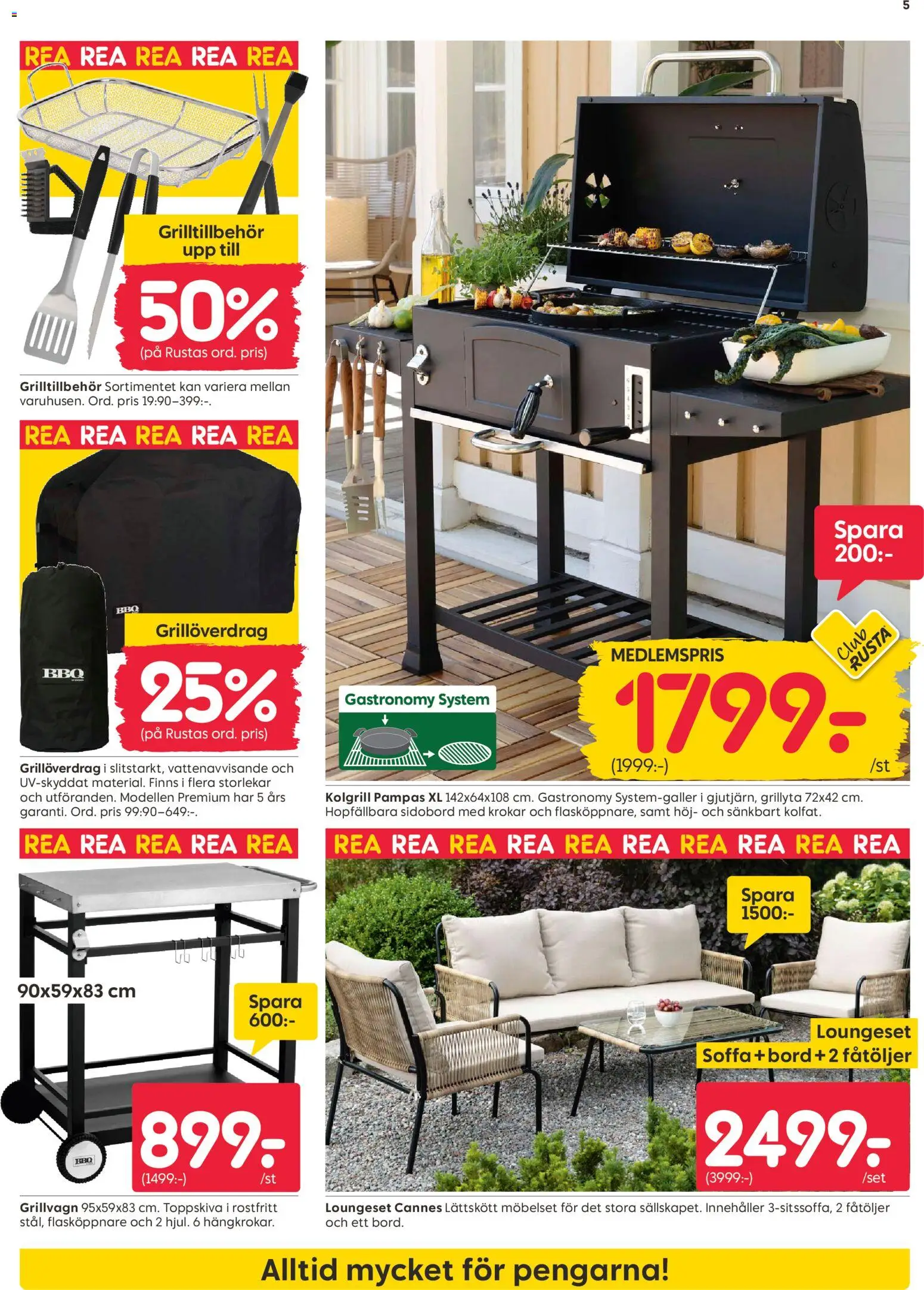 Rusta reklamblad aktuell från 20/07/2026 | Sida: 5 | Produkter: Grill, Grillvagn, Kolgrill, Set