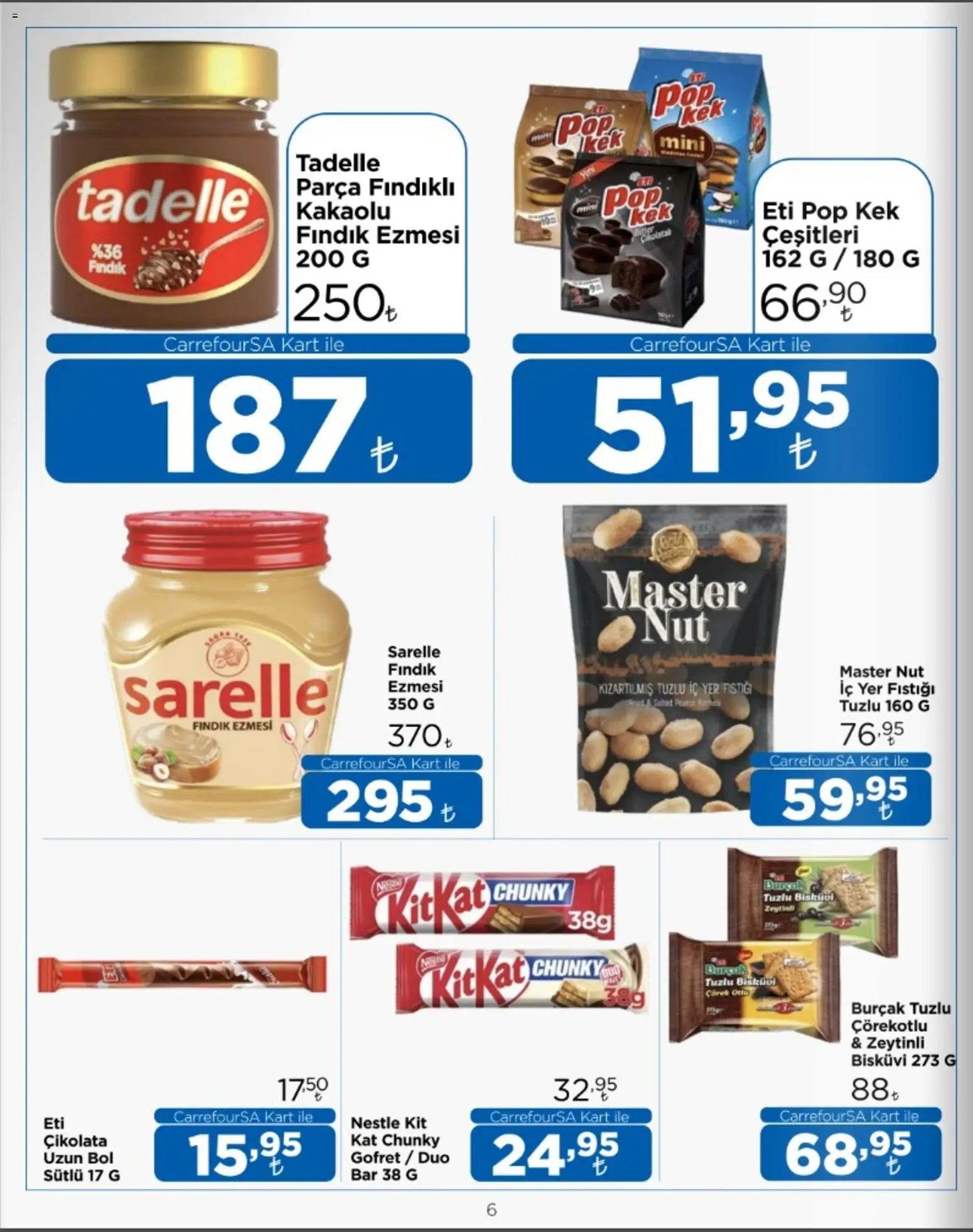 CarrefourSA Katalog - 16 Ekim 2026 tarihinden itibaren geçerlidir | Sayfa: 6 | Ürünler: Çikolata, Fındık, Yer fıstığı, Bisküvi