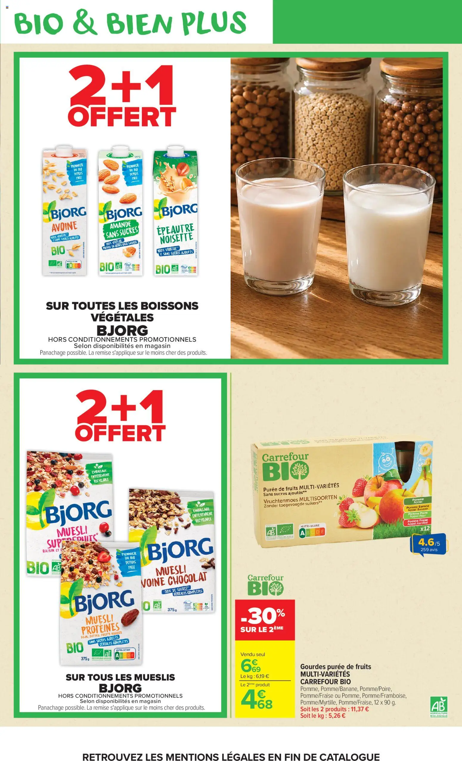 {H1} | Page: 7 | Produits: Muesli, Poire, Raisin, Banane