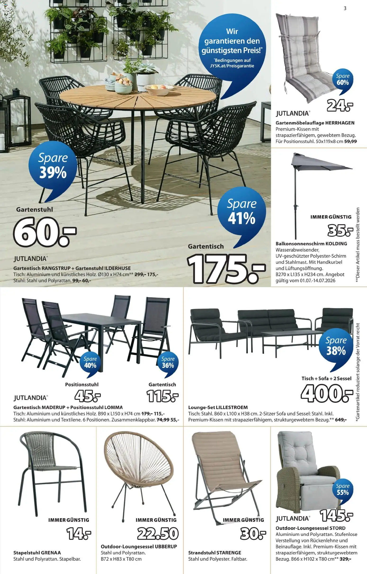 JYSK Prospekt aktuell gültig ab 07.07.2026 | Seite: 3 | Produkte: Sofa, Sessel, Tisch, Stuhl