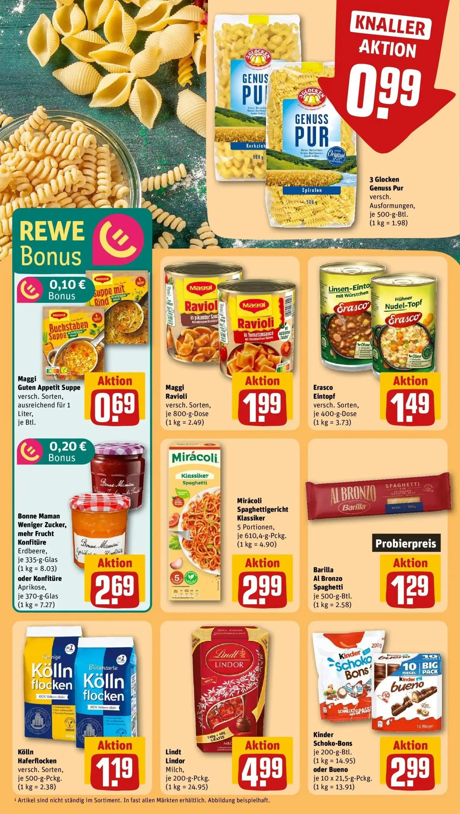 Rewe Prospekt Brunnthal – gültig ab 08.06.2026 | Seite: 17 | Produkte: Barilla, Lindt, Erasco, Flocken