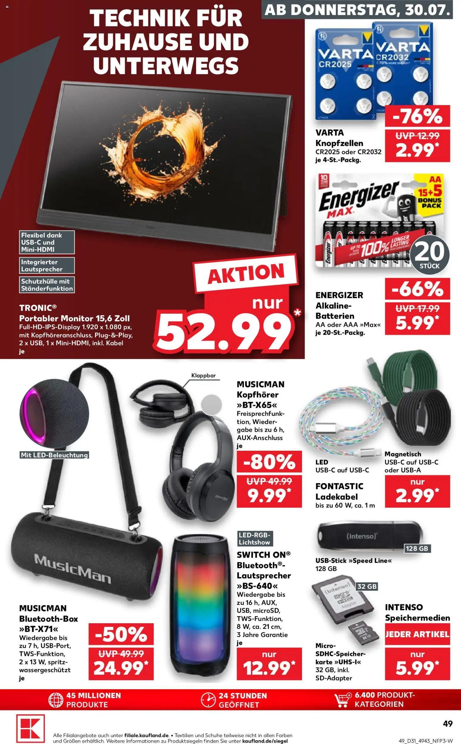 Kaufland Německo leták - Bremen od 30.07.2026 | Strana: 47 | Produkty: Monitor, Spritz, Kabel
