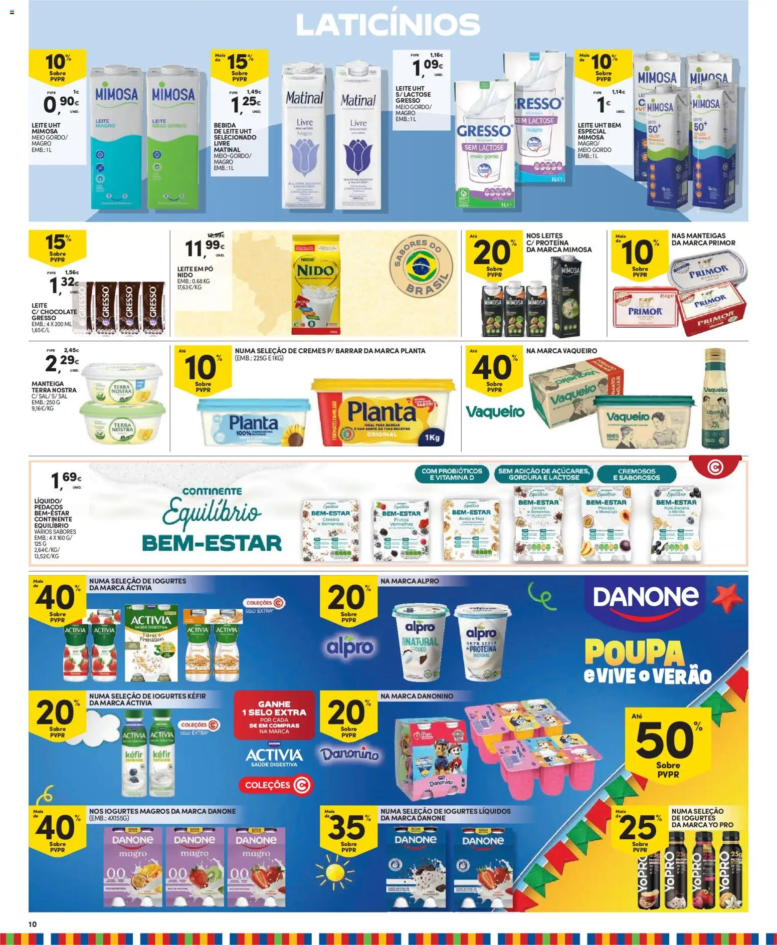Continente Madeira │ válido de 09.06.2026 | Página: 10 | Produtos: Leite, Manteiga, Cereais, Proteina