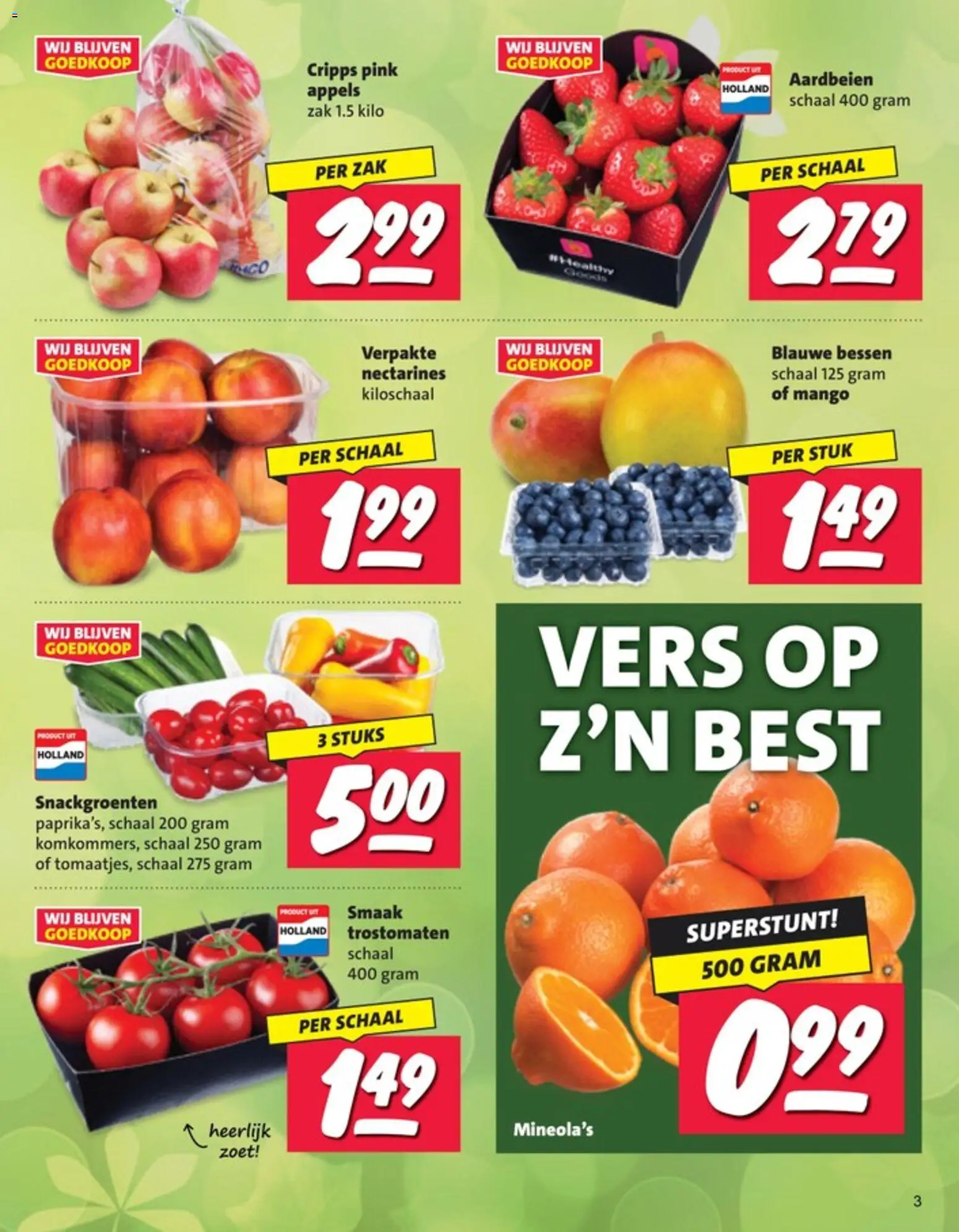 {H1} | Pagina: 3 | Producten: Nectarines, Appels, Aardbeien, Mango
