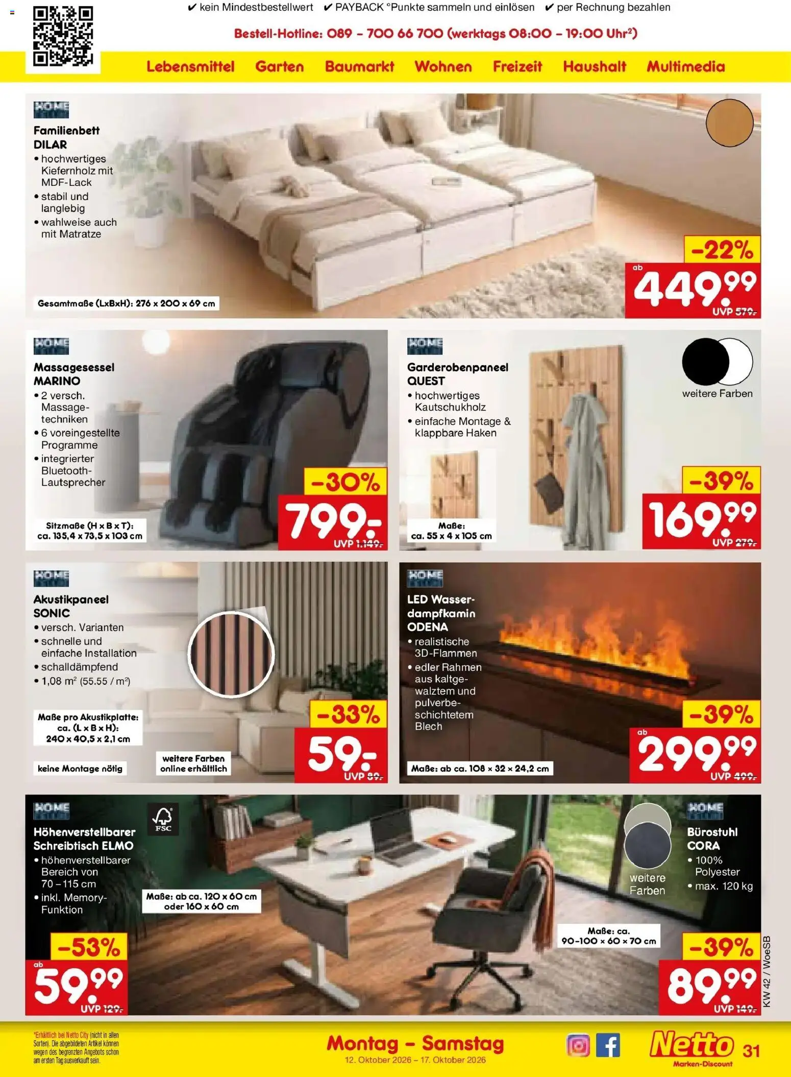 Netto Marken-Discount Prospekt Leonberg (ab 12.10.2026) » Angebote | Seite: 43 | Produkte: Lautsprecher, Matratze, Wasser