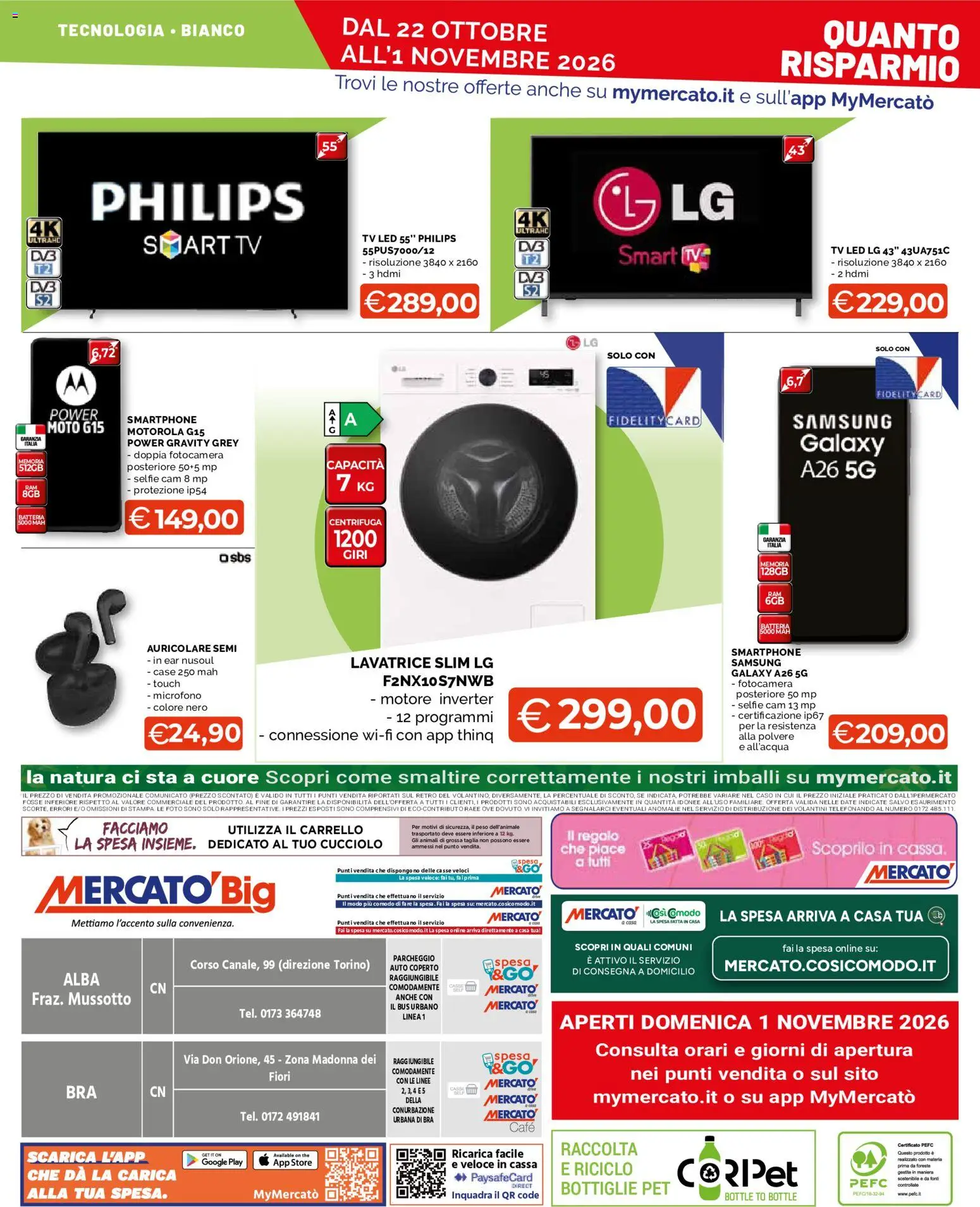 Volantino Mercatò del 22/10/2026 | Pagina: 24 | Prodotti: smart TV, Fotocamera, Fiori, Microfono
