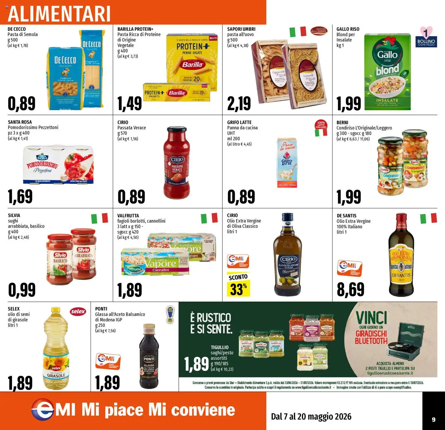Volantino EMI del 07.05.2026 | Pagina: 9 | Prodotti: Panna, Olio, Basilico, Glassa