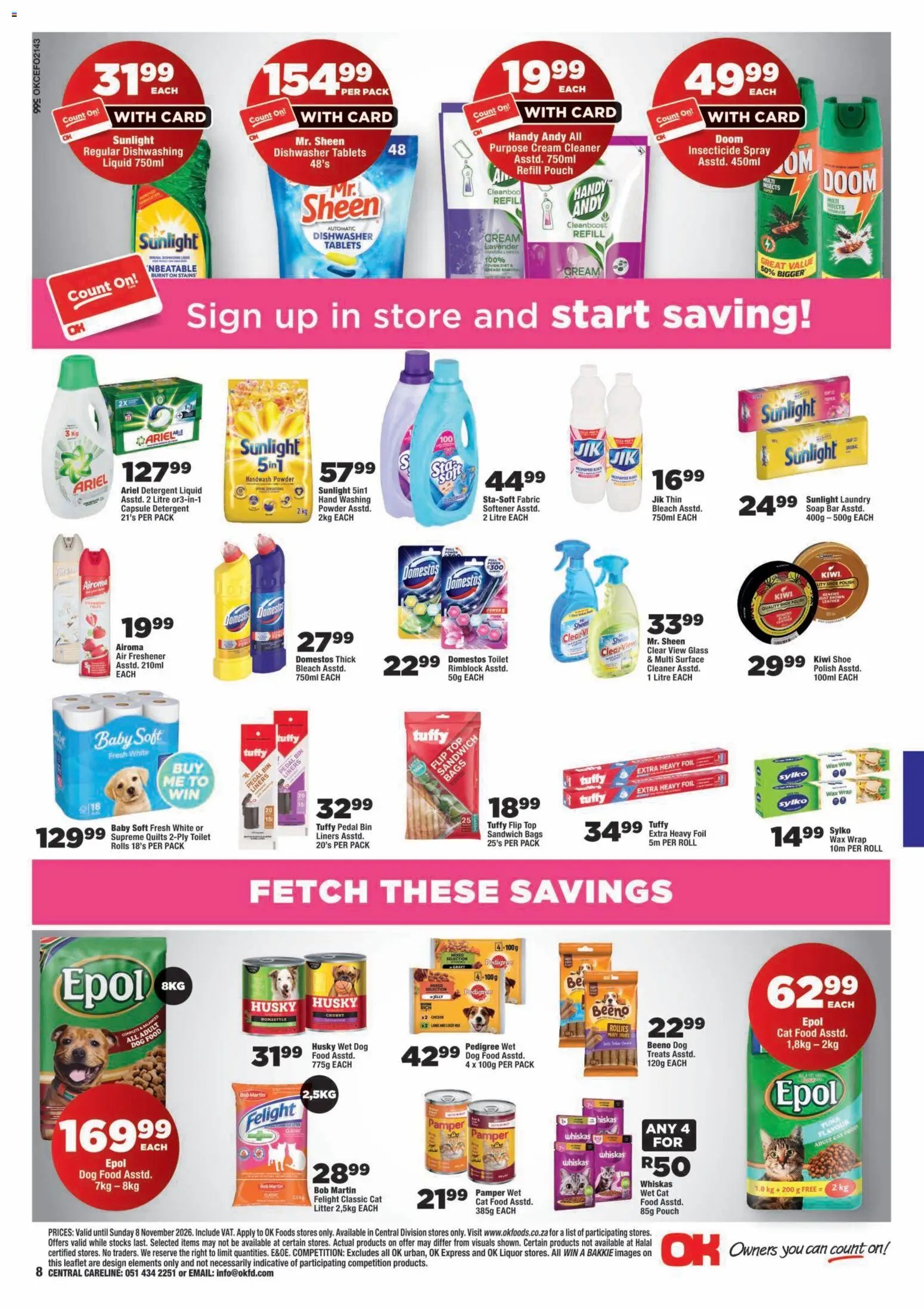 New OK Foods catalogue – valid from 23/10/2026 | Page: 8 | Products: Handwash, Dishwasher, Toilet, Soap
