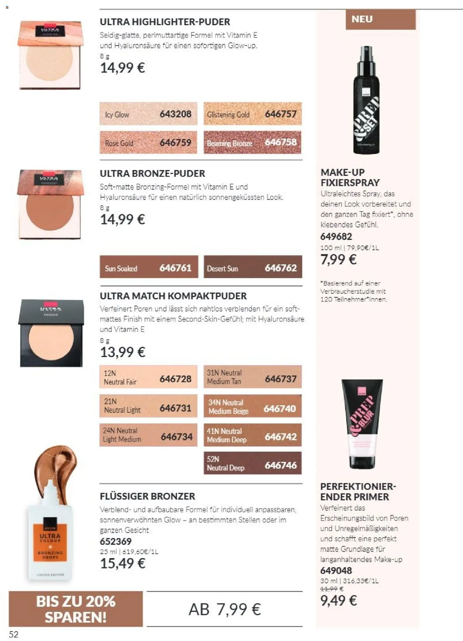 AVON Katalog Oktober 2026 – gültig ab 01.10.2026 | Seite: 52 | Produkte: Bronzer, Finish, Primer