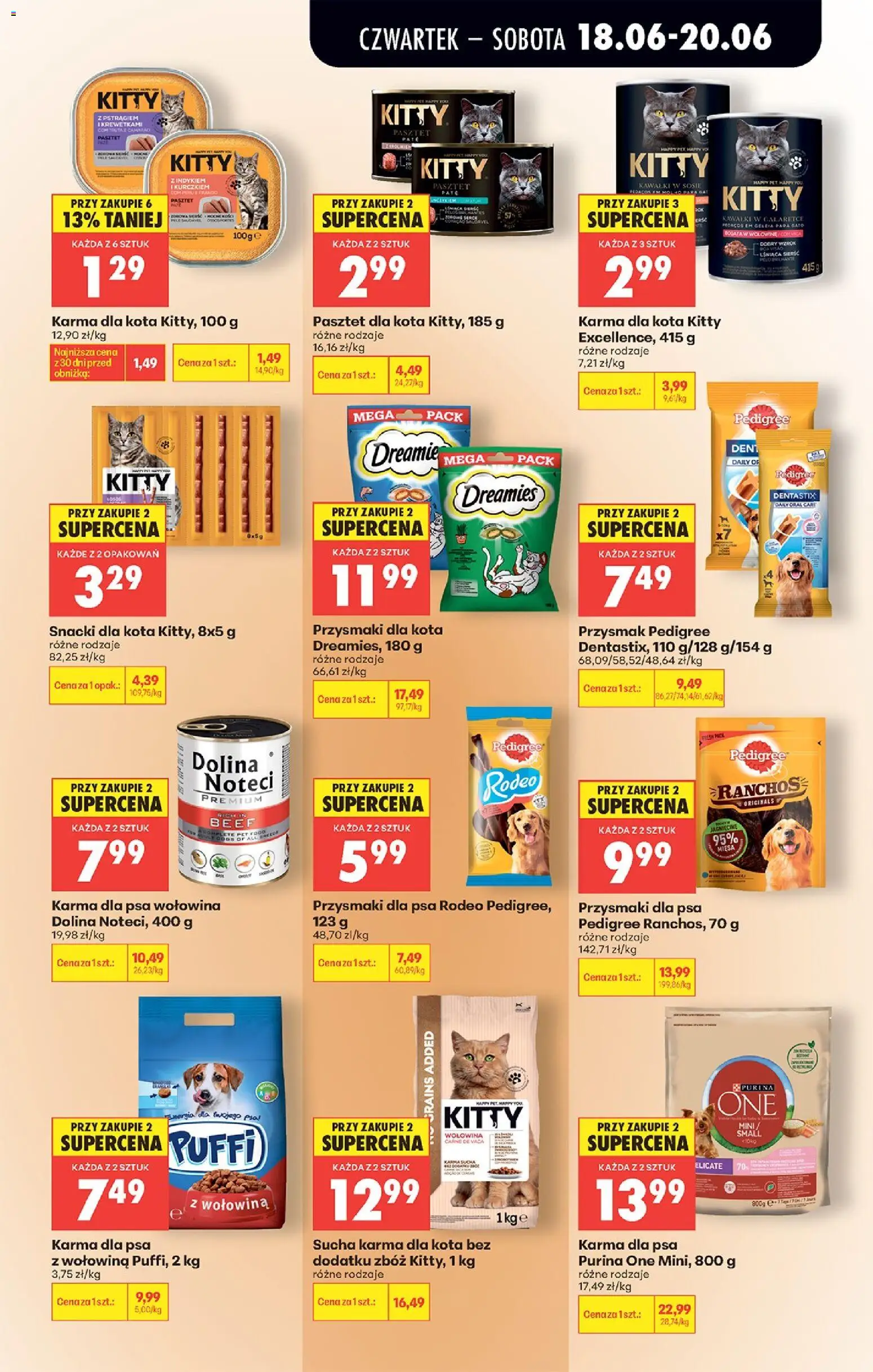 Biedronka gazetka od czwartku od 18.06.2026 | Strona: 81 | Produkty: Przysmaki dla kota, Pedigree, Karma dla psa, Wołowina