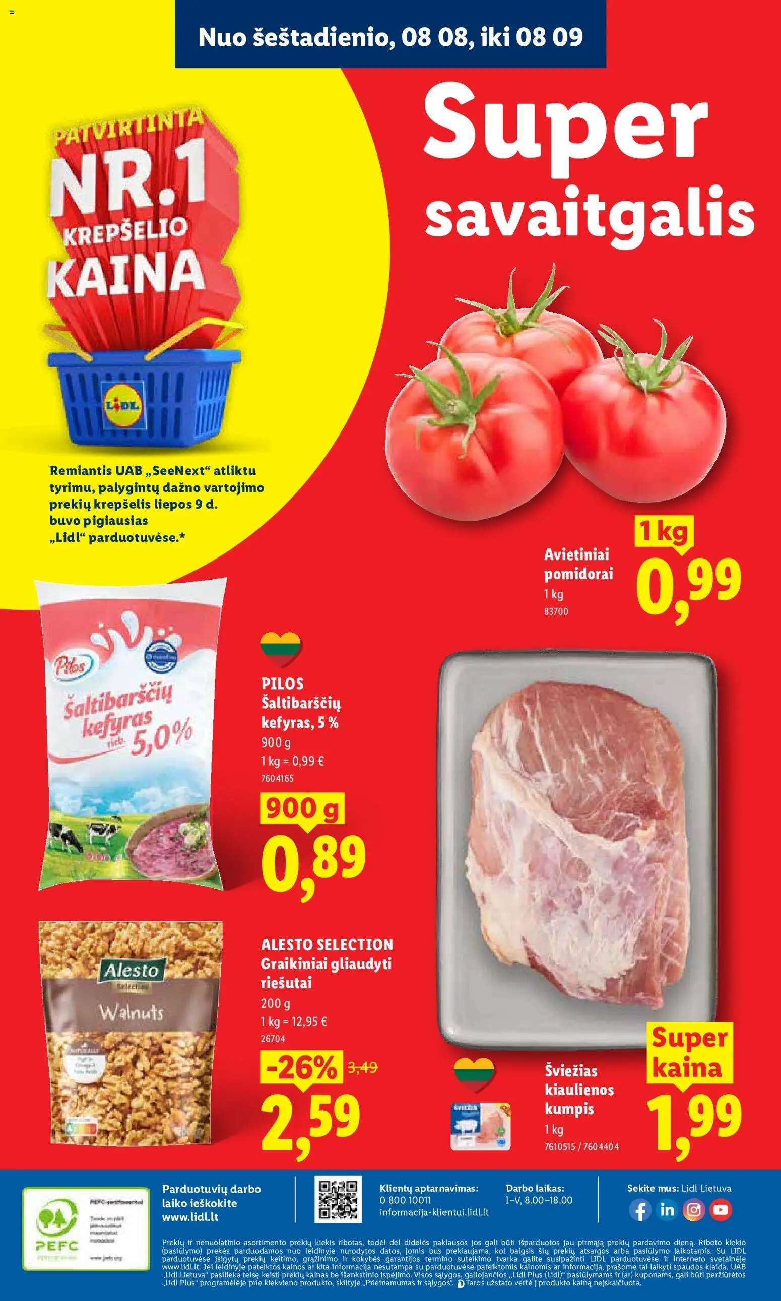 LIDL akcijos nuo 2026.08.03 | Puslapis: 48 | Prekių: Riešutai, Kiaulienos, Krepšelis, Pomidorai