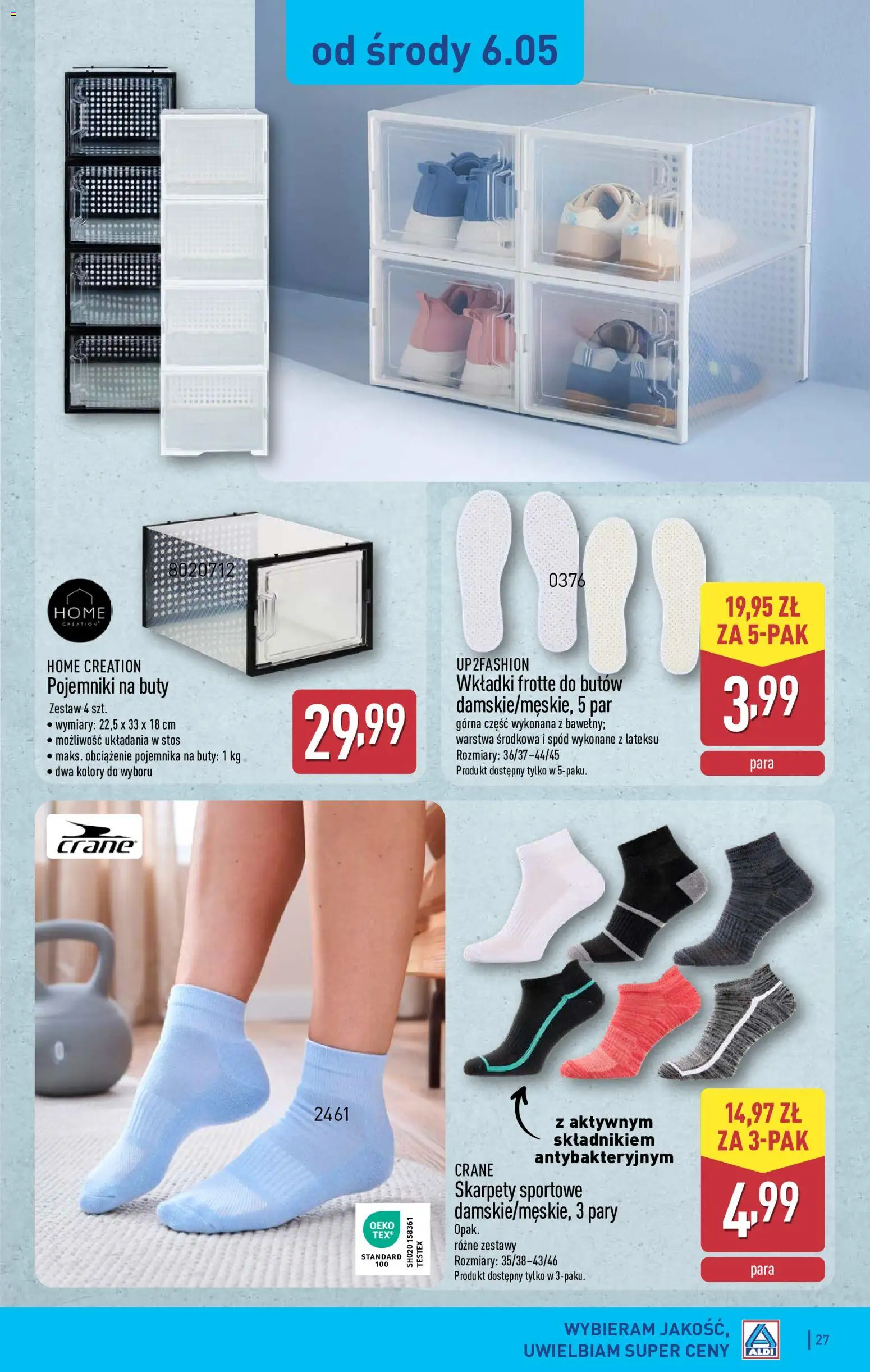 Aldi gazetka od 04.05.2026 | Strona: 27 | Produkty: Skarpety, Buty