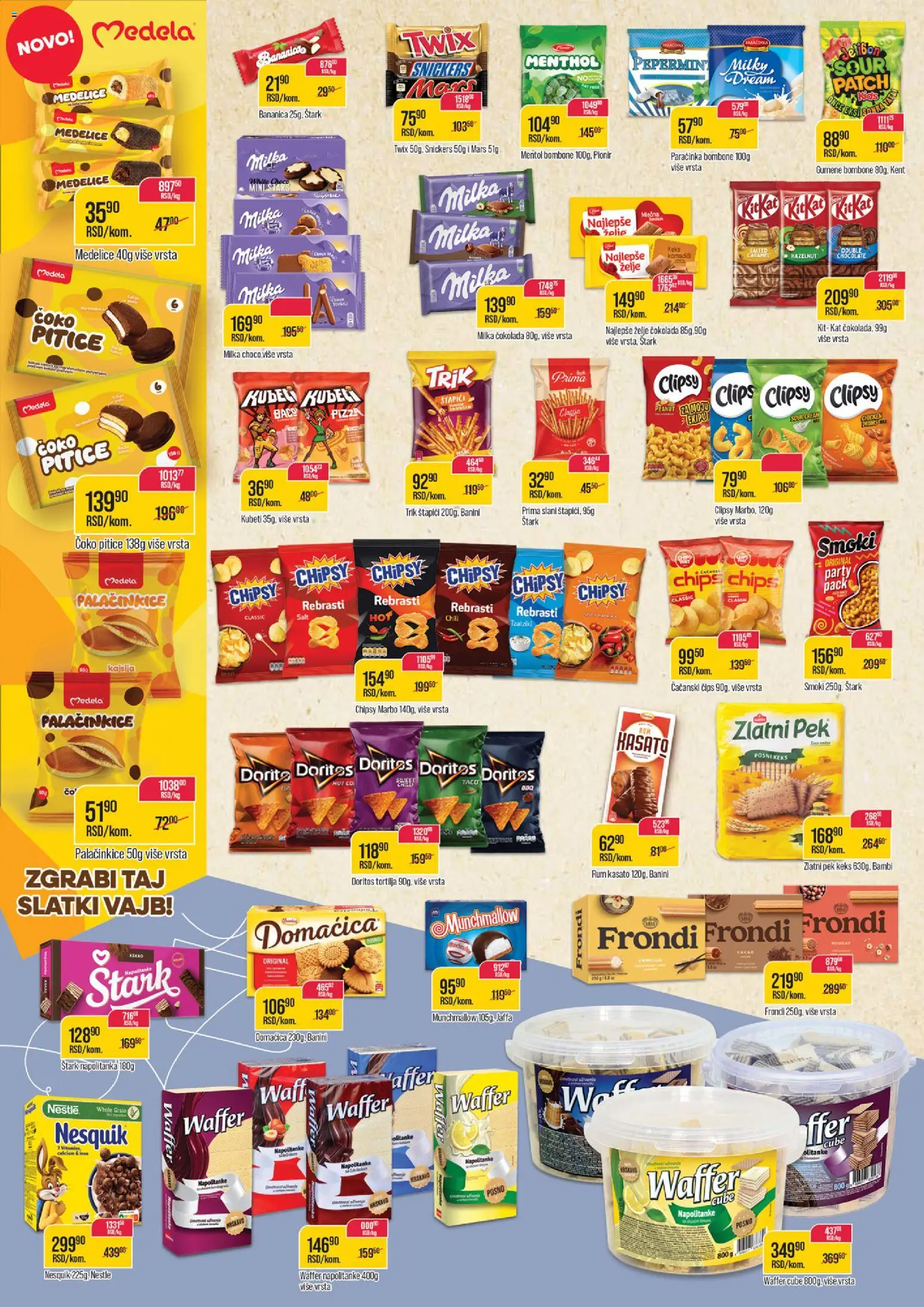 Zlatan Trag katalog - važi od 06.05.2026 | Strana: 8 | Proizvode: Munchmallow, Domaćica, Gumene bombone, Doritos