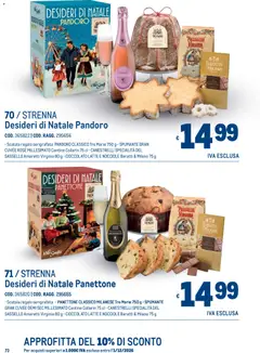 Anteprima del volantino Metro volantino Regalistica Natale valido a partire dal 19/10/2026 | Pagina: 73 | Prodotti: Pasticcini, Pandoro, Panettone, Scatola