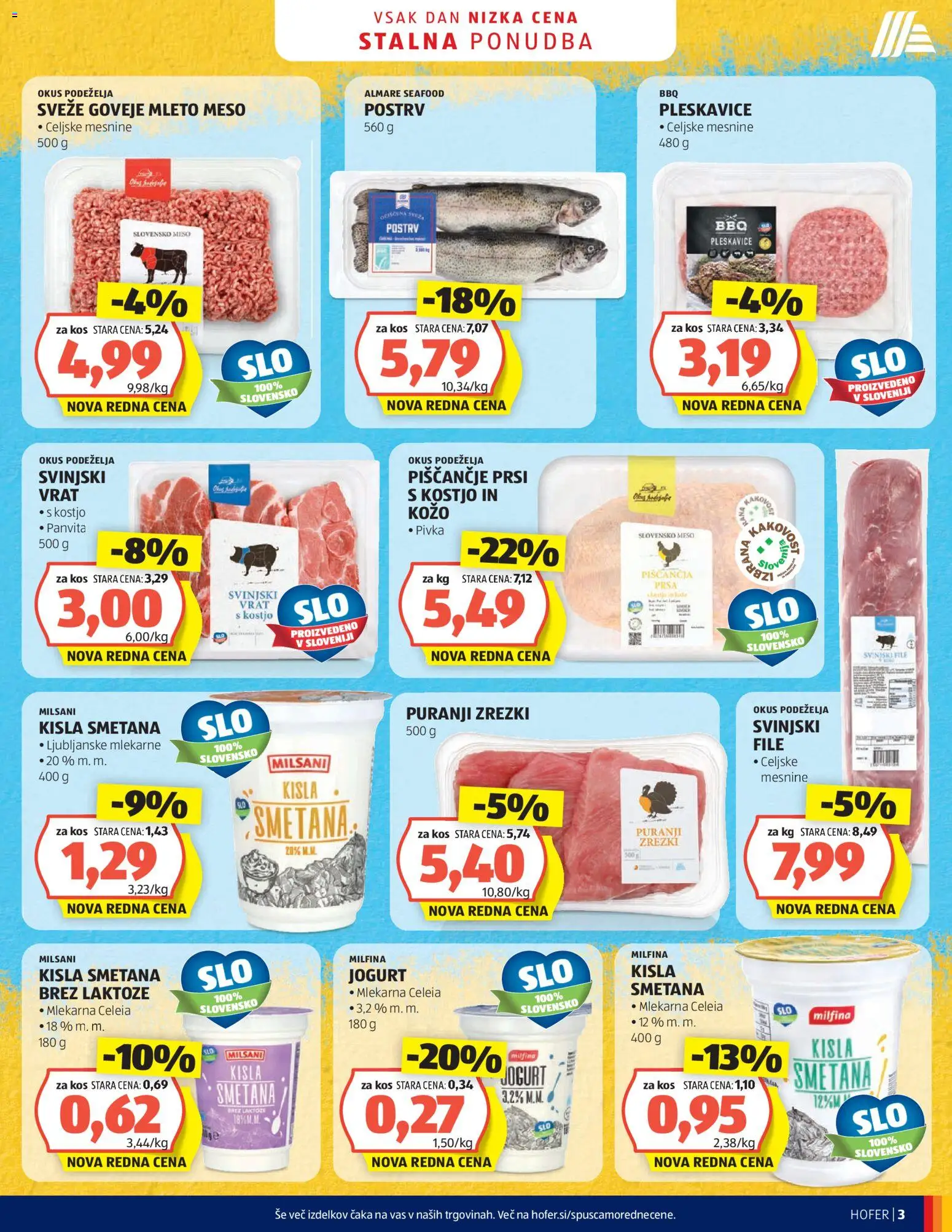 Hofer SI katalog | vrijedi od 19.08.2026 | Stranica: 3 | Proizvodi: File, Vrat, Svinjski vrat, Jogurt