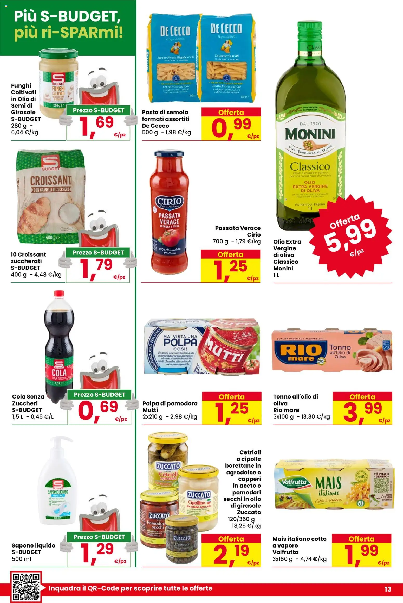Volantino Eurospar del 20/08/2026 | Pagina: 13 | Prodotti: Pomodoro, Aceto, Mais, Pomodori secchi