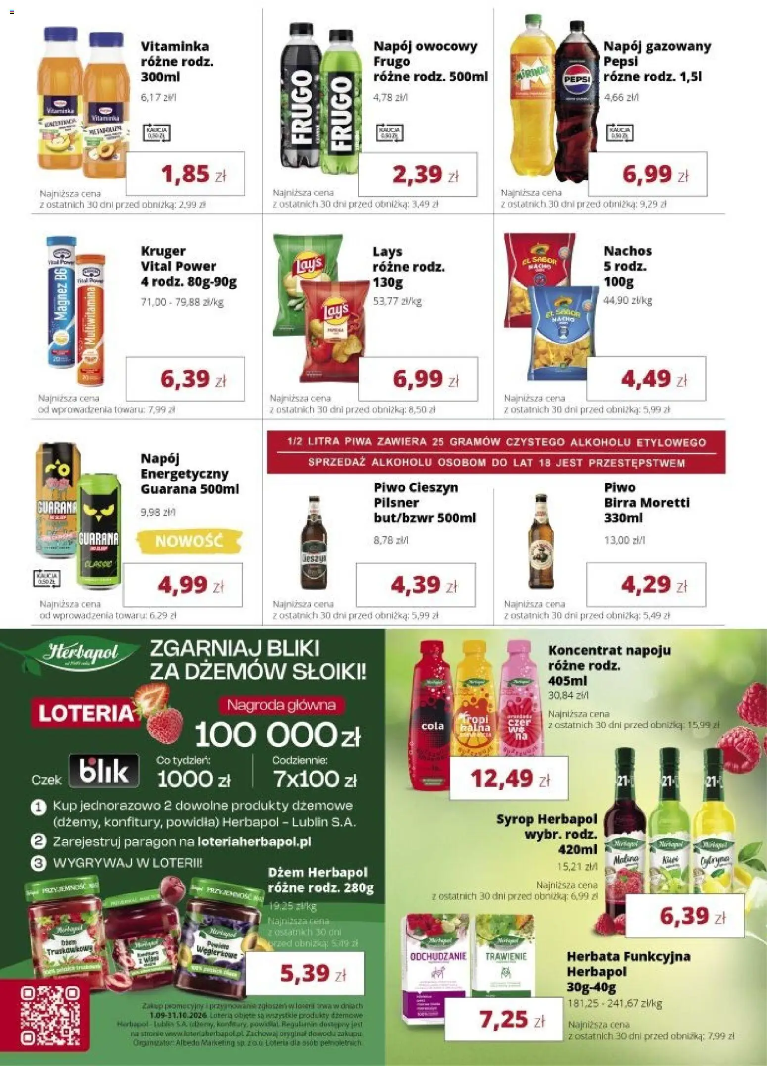 Torimpex gazetka od 07.09.2026 | Strona: 7 | Produkty: Syrop, Napój energetyczny, Powidła, Piwo