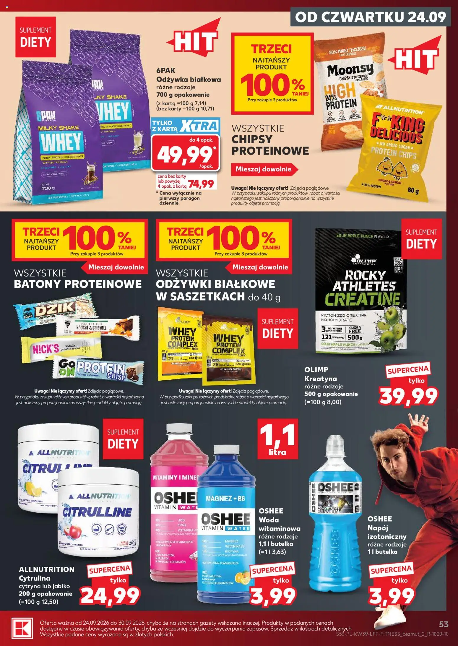 Kaufland Polsko leták od 24.09.2026 | Strana: 53 | Produkty: Apple, Chipsy, Whey protein, Protein