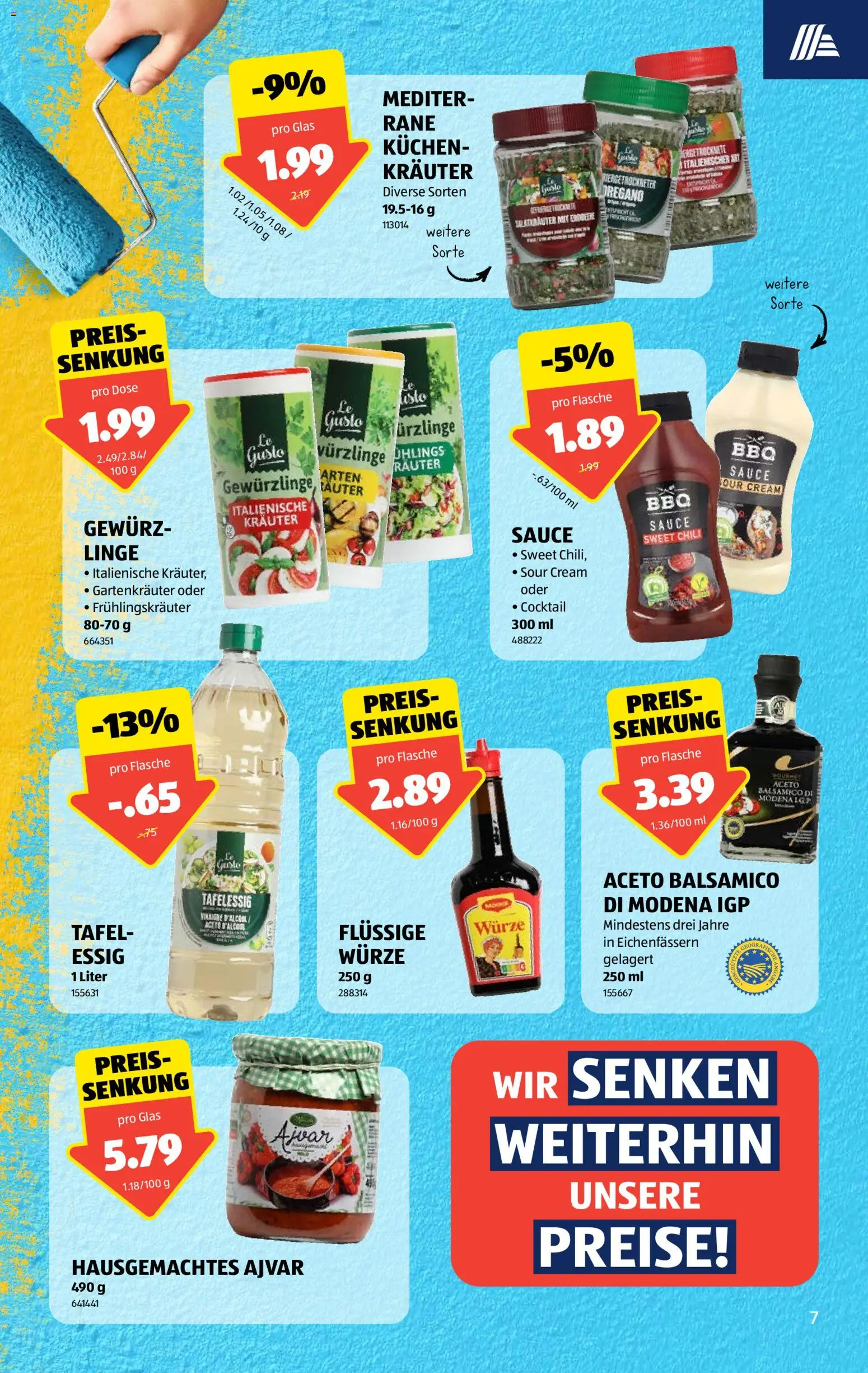 Aldi aktionen – gültig ab 06.08.2026 | Seite: 7 | Produkte: Balsamico, Essig, Glas, Chili