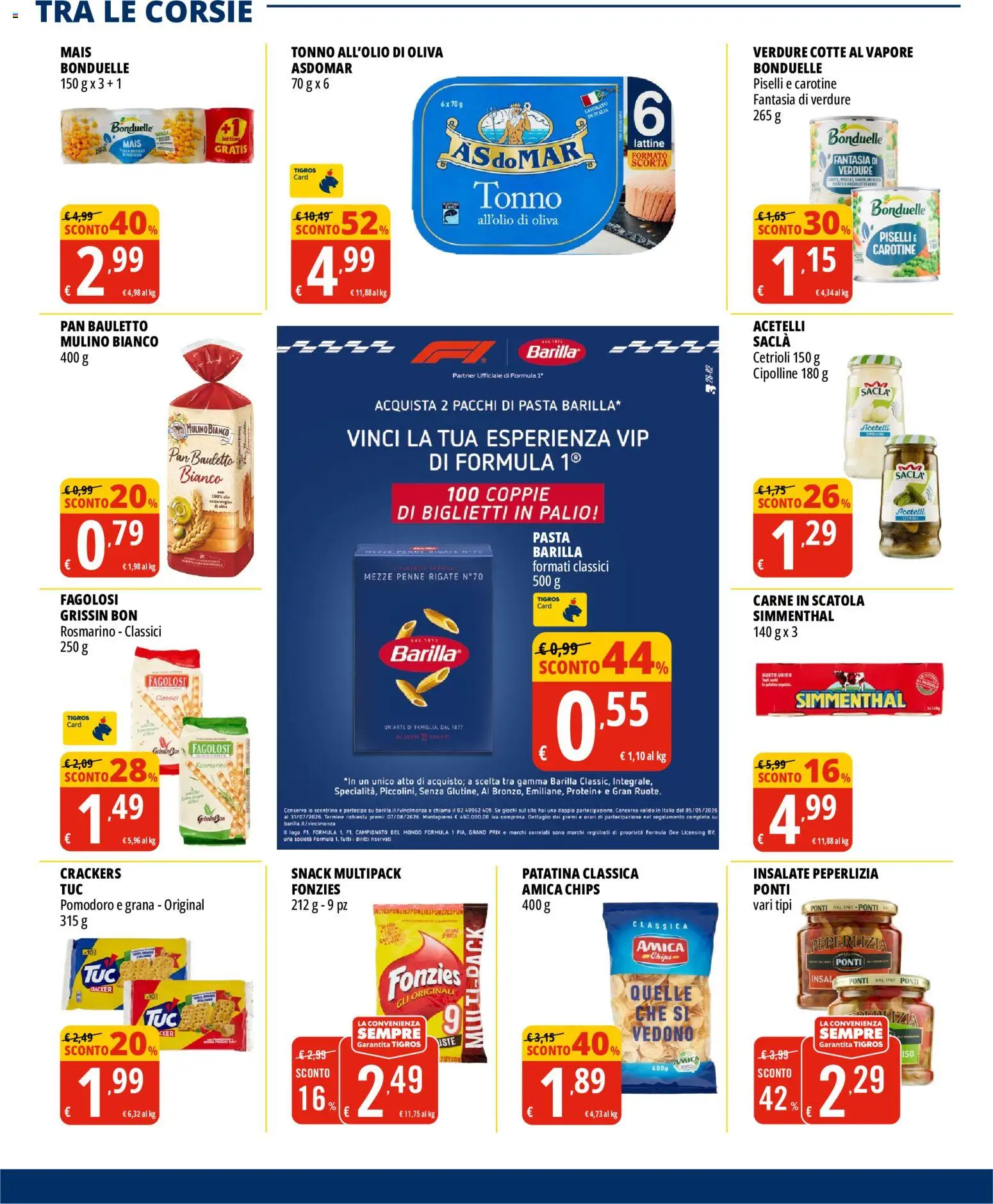 Volantino Tigros del 15/07/2026 | Pagina: 14 | Prodotti: Crackers, Piselli, Mais, Penne