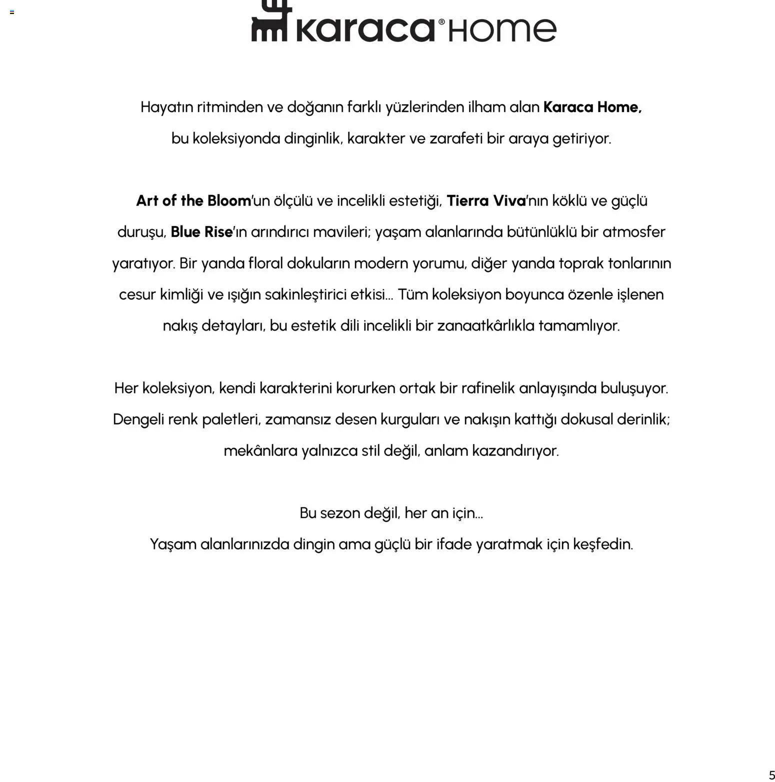 Karaca Home - Katalog  Ev Tekstili -  İlkbahar / Yaz 2026 - 01 Mart 2026 tarihinden itibaren geçerlidir | Sayfa: 5