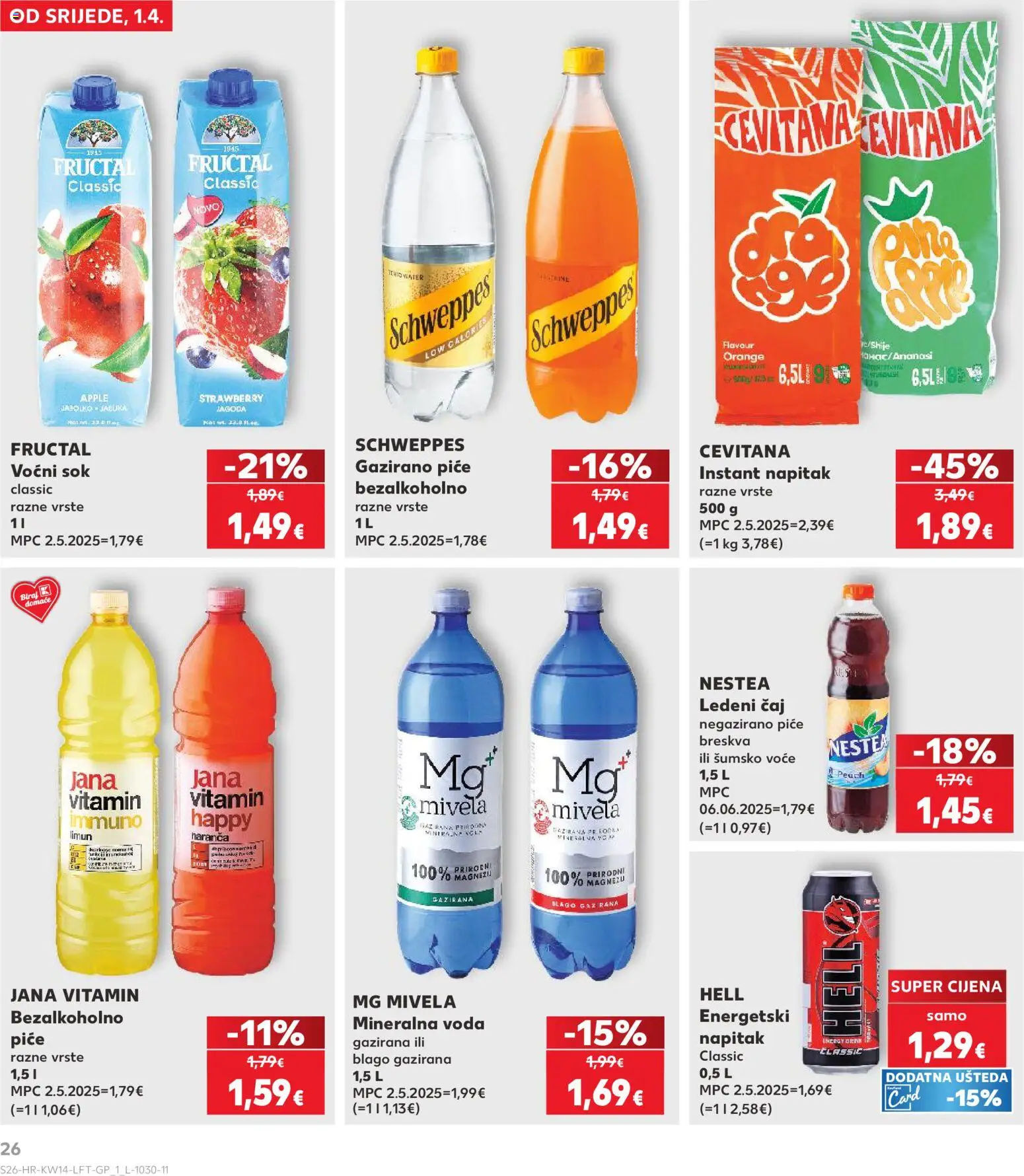 Kaufland katalog | vrijedi od 01.04.2026 | Stranica: 26 | Proizvodi: Šumsko voće, Sok, Ledeni čaj, Jabuka
