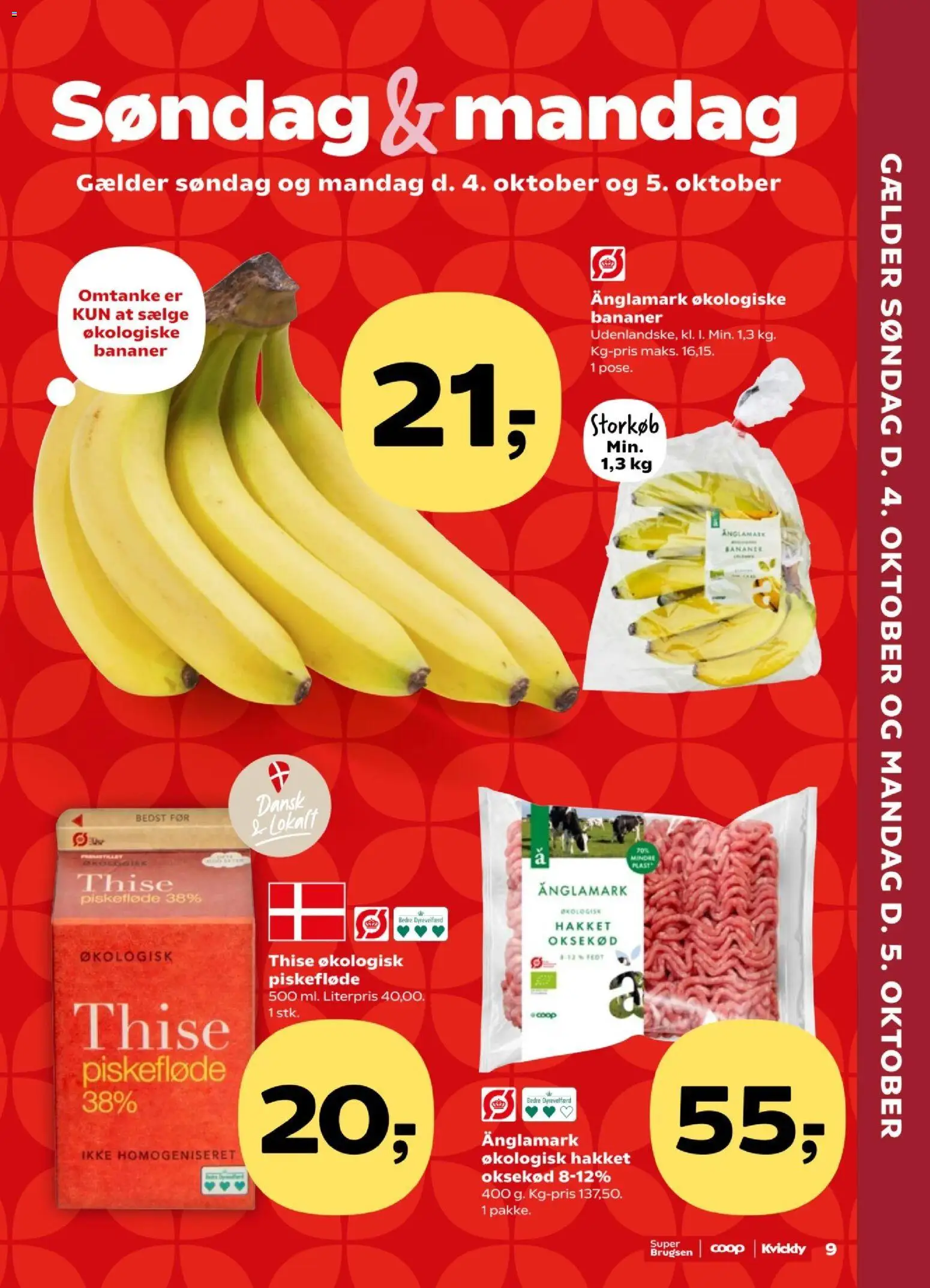 Kvickly tilbudsavis – gyldig fra 02/10/2026 | Side: 9 | Produkter: Bananer, Oksekød