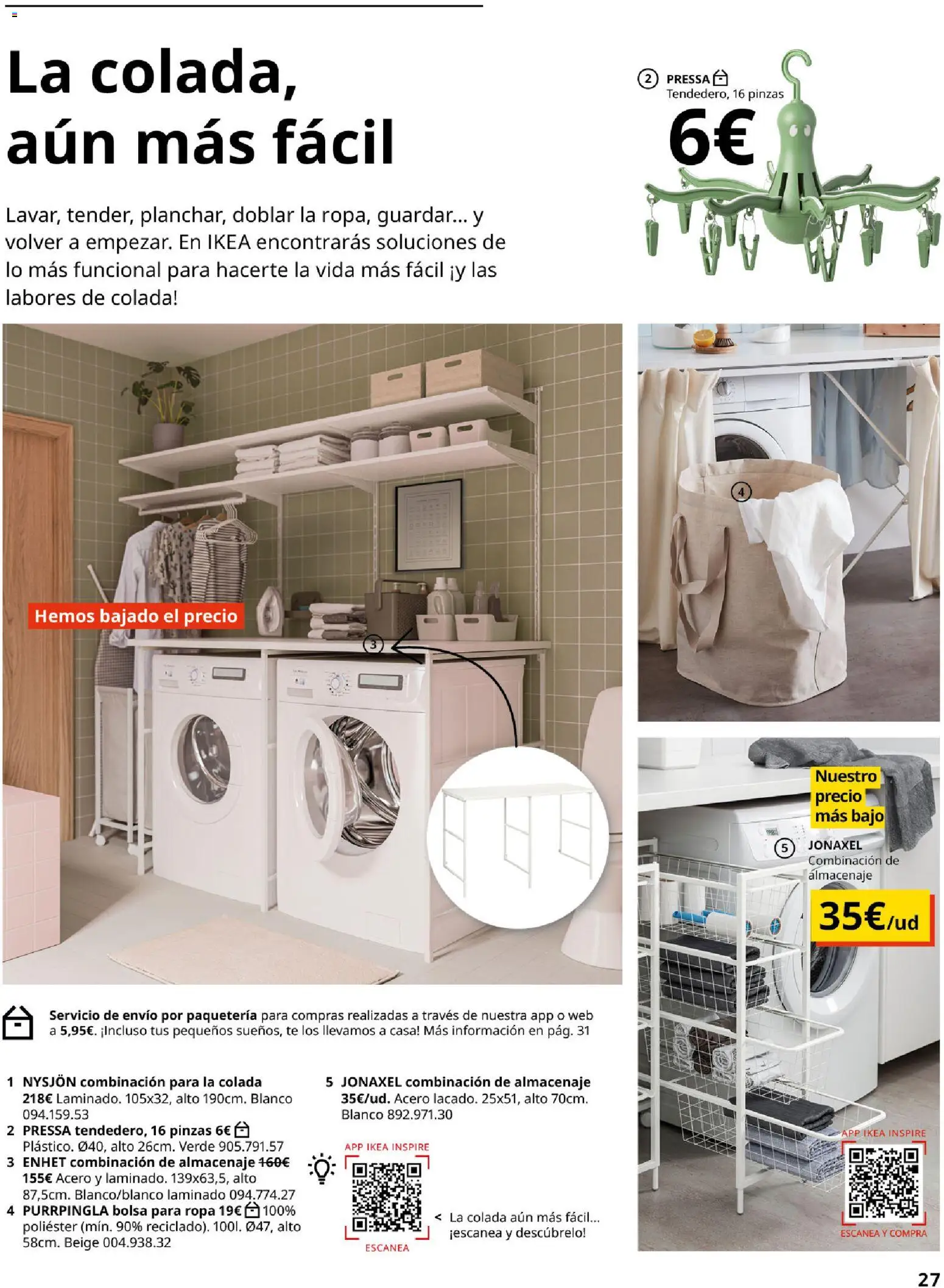 Catálogo IKEA Baňos │ válido desde el 01.02.2026 | Página: 27 | Productos: Té, Ropa, Bolsa, Almacenaje