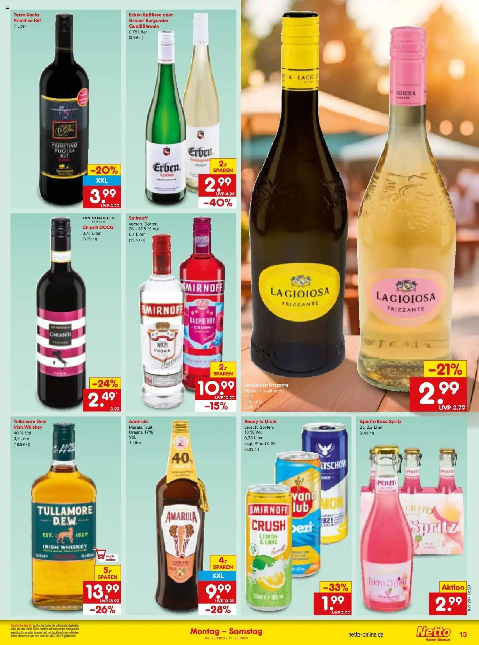 Netto Marken-Discount - Netto: Wochenangebote – gültig ab 05.07.2026 | Seite: 19 | Produkte: Smirnoff, Whiskey