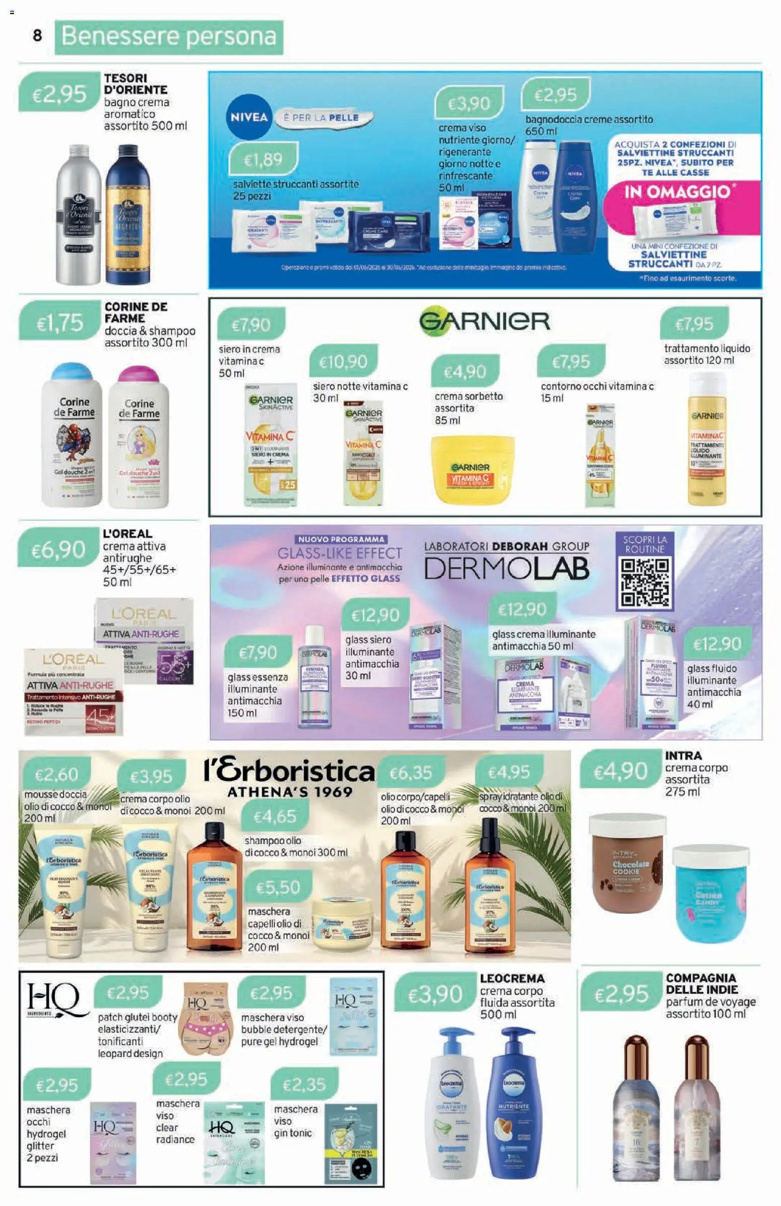 Volantino Sirene Blu del 03.06.2026 | Pagina: 8 | Prodotti: Shampoo, Maschera viso, Crema viso, Cocco