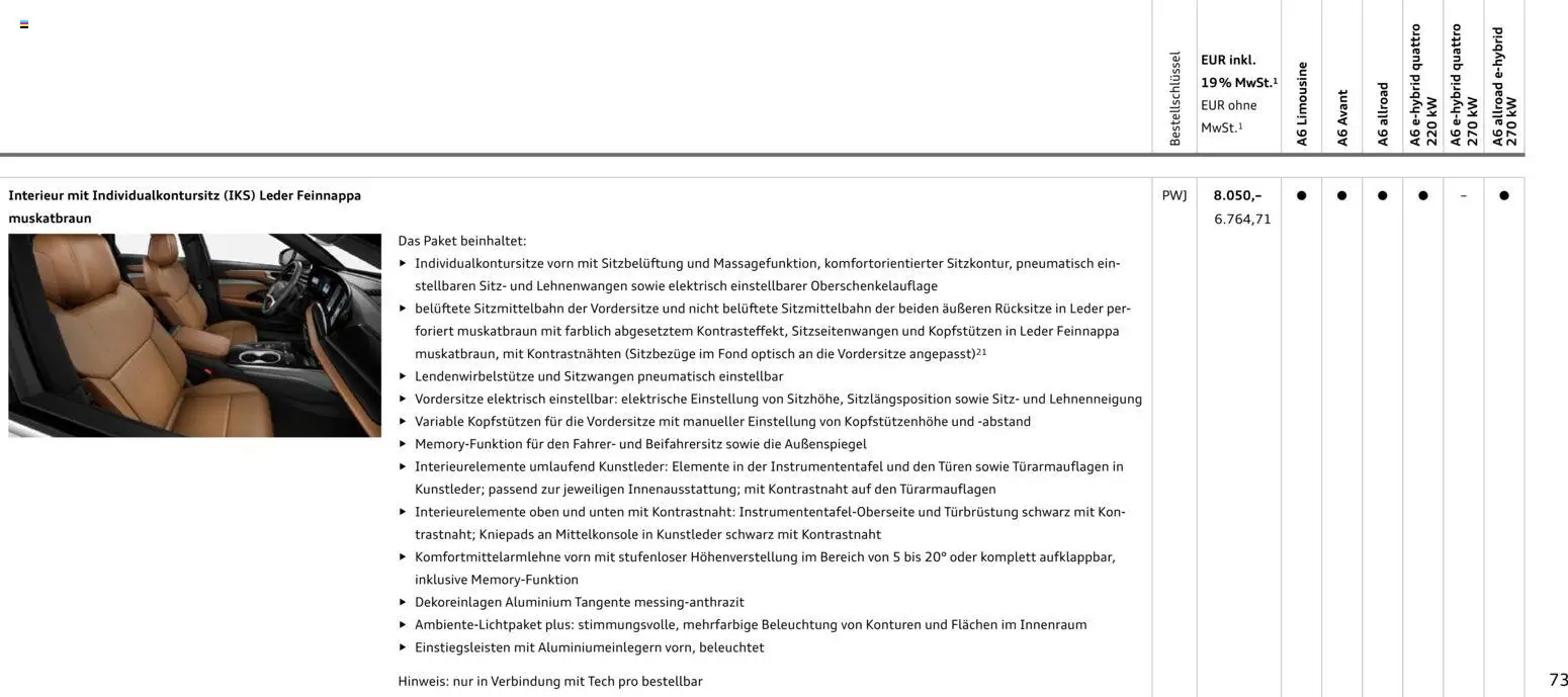 Audi A6 – gültig ab 28.10.2025 | Seite: 73
