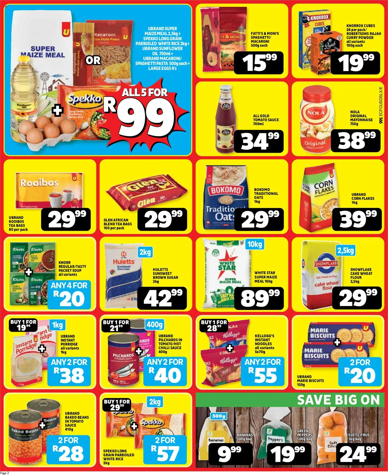 New Usave catalogue – valid from 22/06/2026 | Page: 2 | Products: Baked beans, Oats, Tea, Tomato sauce