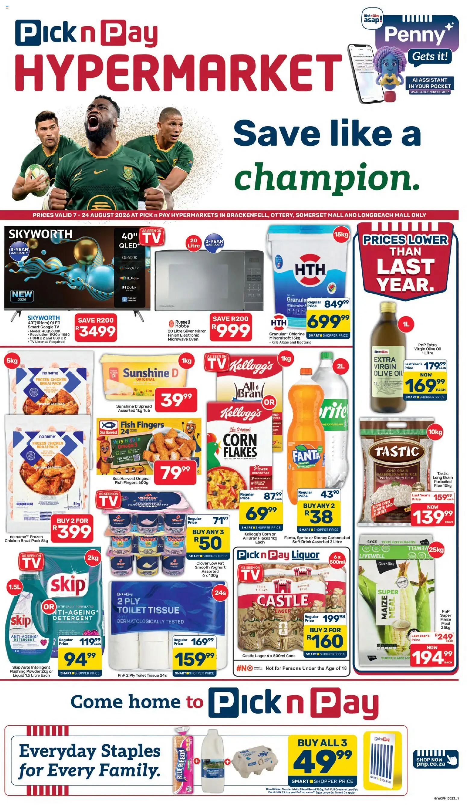 New Pick n Pay catalogue – valid from 07/08/2026 | Page: 1 | Products: Toilet, Mirror, Microwave, Bread