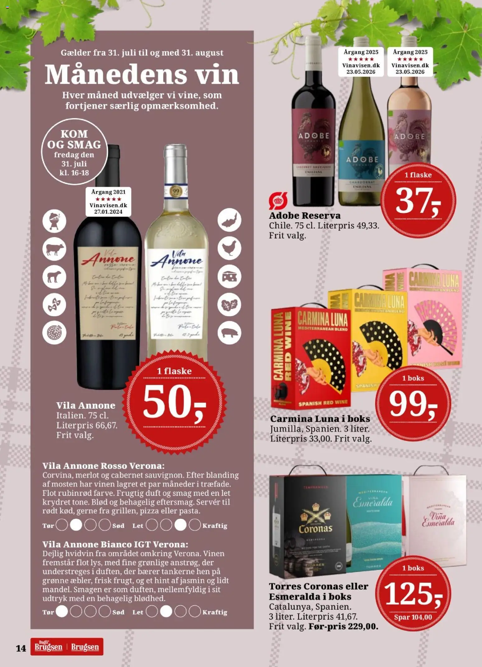 Dagli'Brugsen tilbudsavis – gyldig fra 31/07/2026 | Side: 14 | Produkter: Duft, Boks, Pizza, Vin