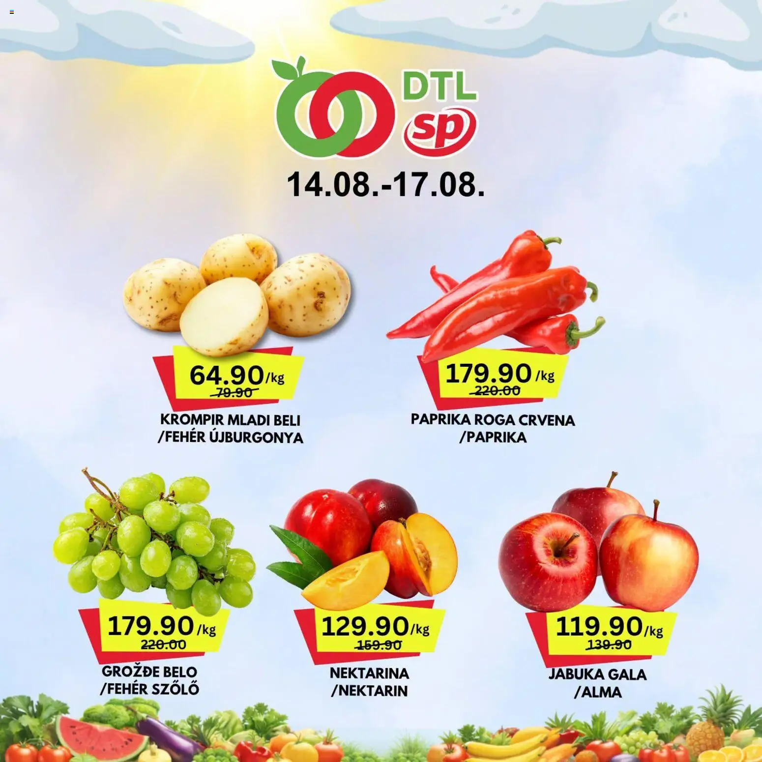 Senta Promet katalog - važi od 14.08.2026 | Strana: 1 | Proizvode: Grožđe, Krompir, Paprika