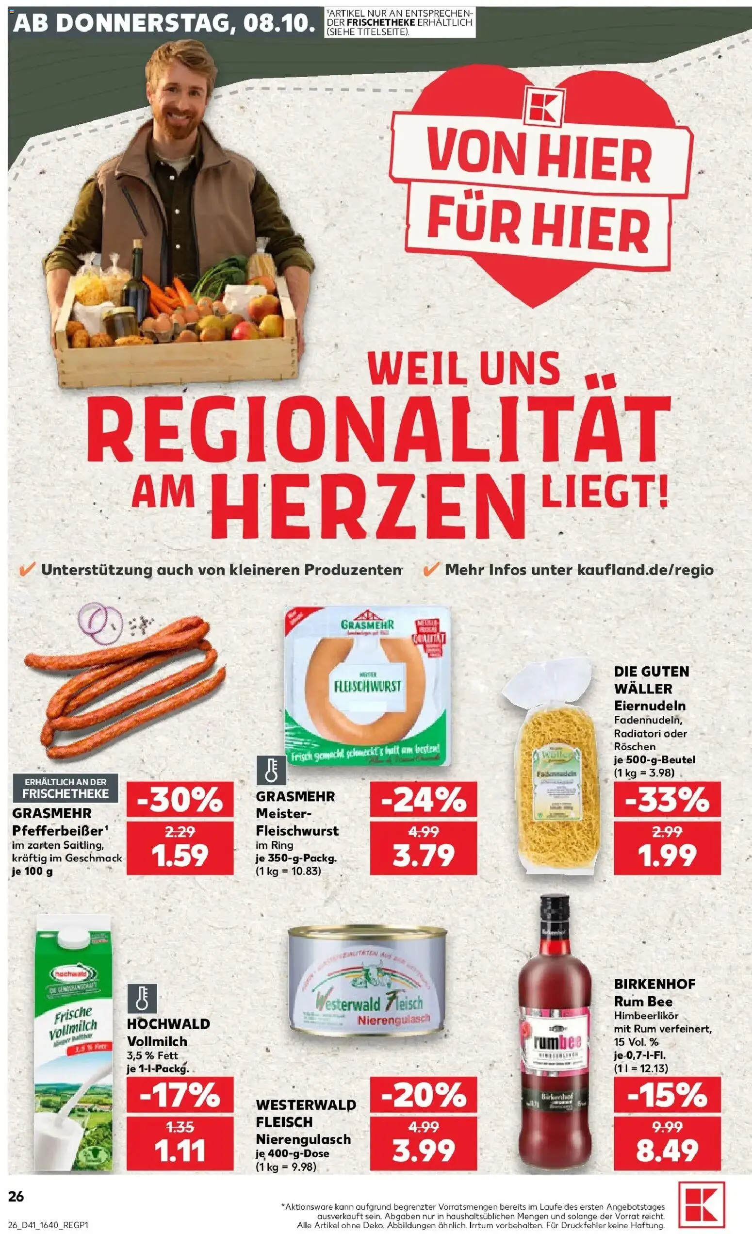 Prospekt Kaufland ab 08.10.2026 » Angebote Online zum Blättern | Seite: 26 | Produkte: Rum, Fleisch