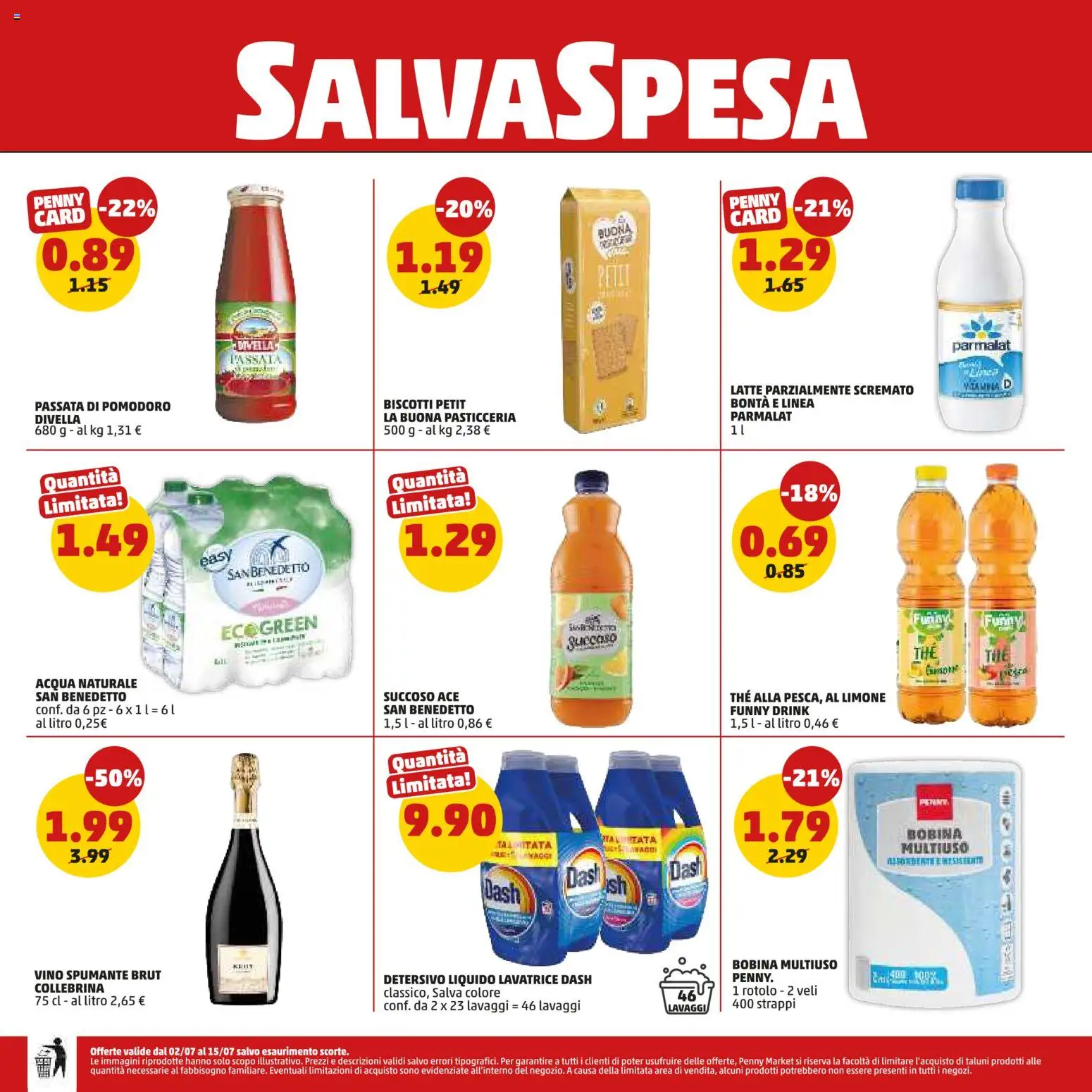 Volantino PENNY del 02/07/2026 | Pagina: 20 | Prodotti: Acqua, Limone, Acqua naturale, Latte parzialmente scremato