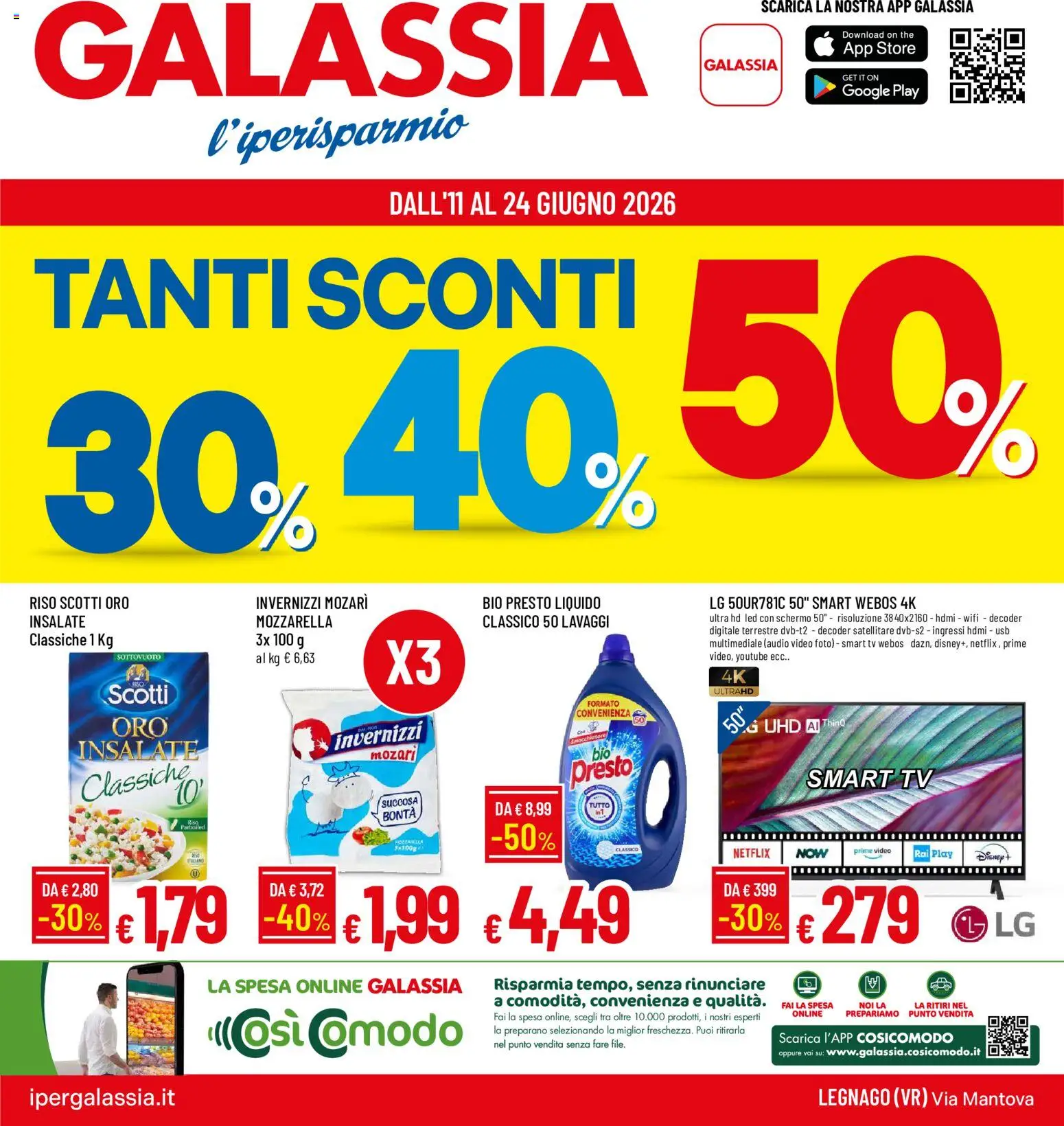 Volantino Galassia del 11/06/2026 | Pagina: 1 | Prodotti: Schermo, Smacchiatore, smart TV, Decoder