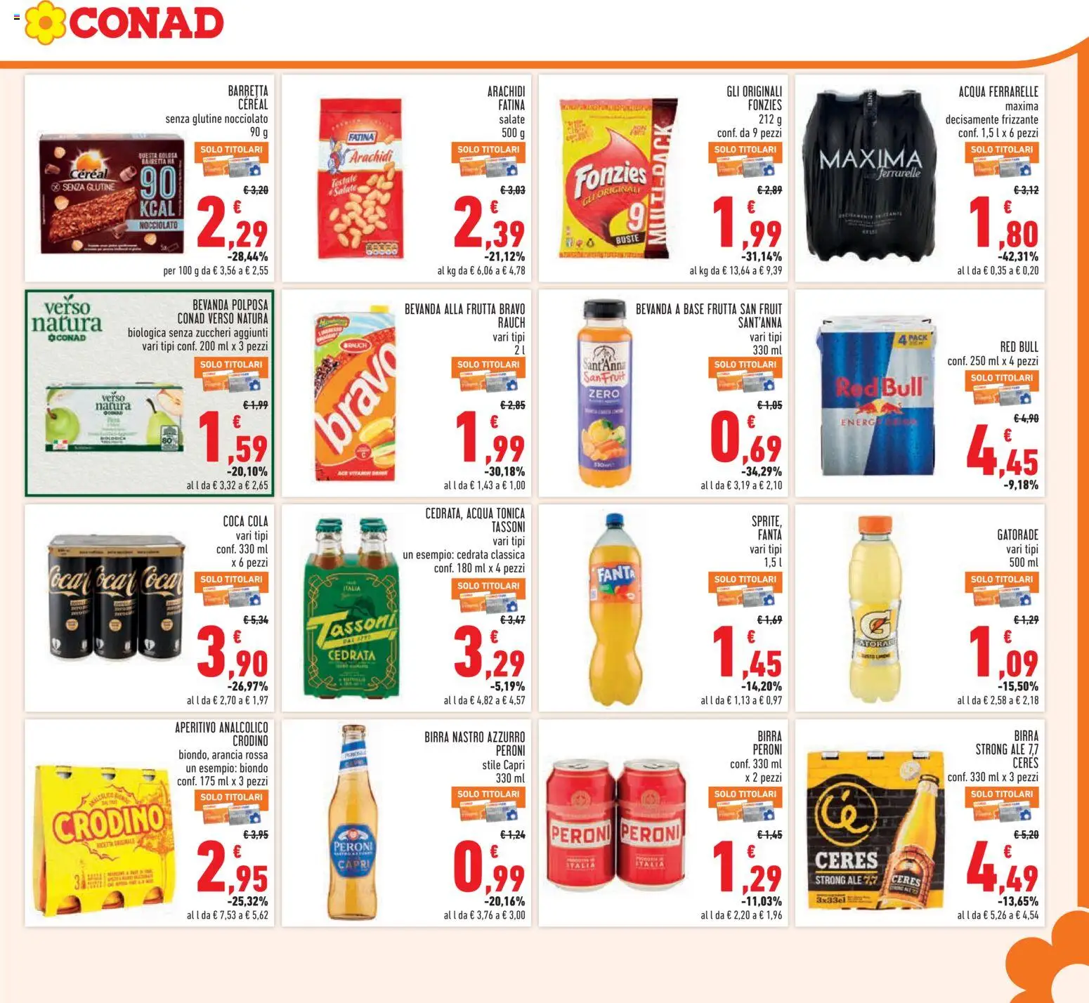 Volantino Conad del 04.06.2026 | Pagina: 19 | Prodotti: Acqua, Barretta, Coca Cola, Aperitivo