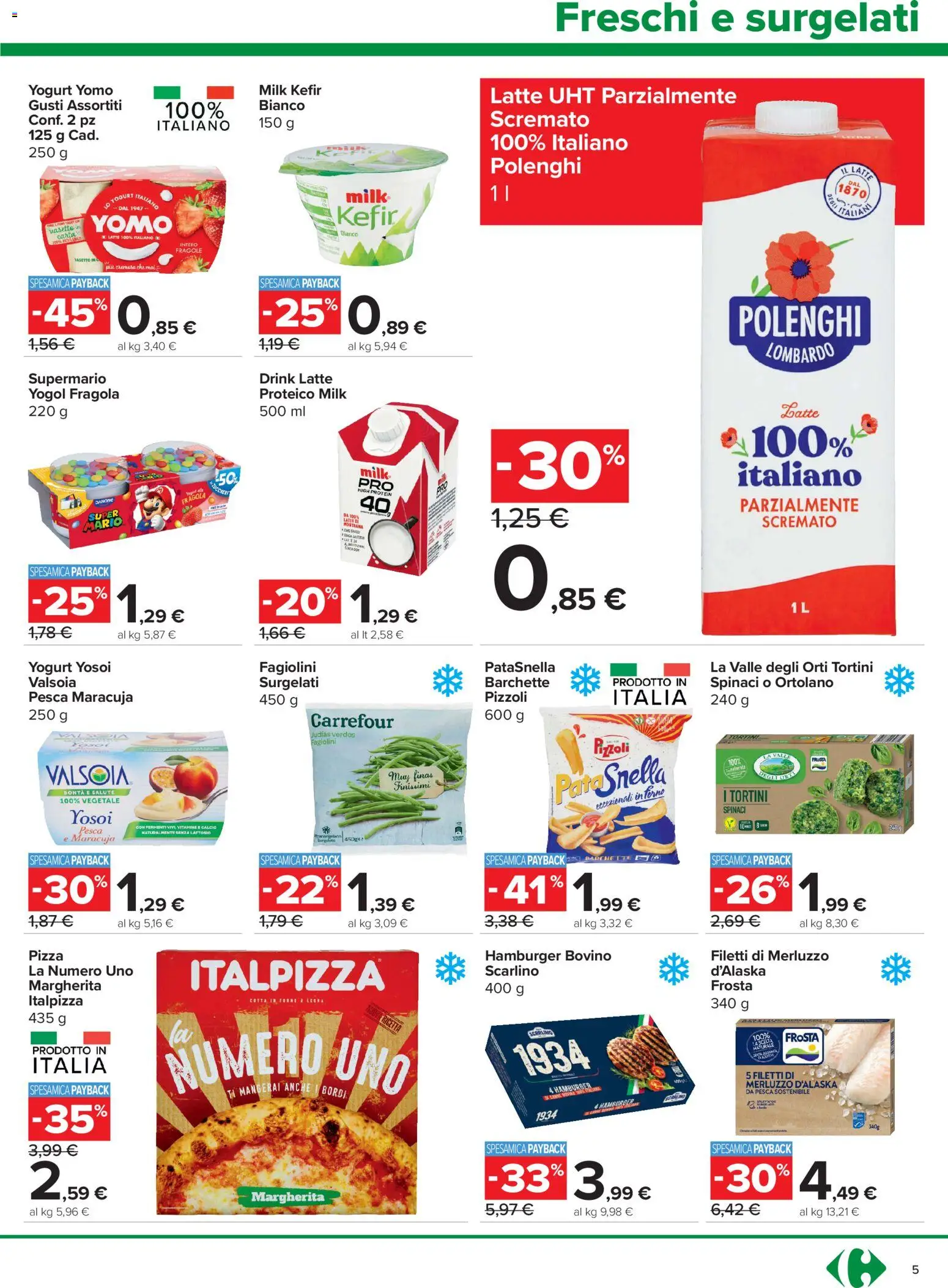 Volantino Carrefour del 30/07/2026 | Pagina: 5 | Prodotti: Spinaci, Mais, Forno, Fagiolini
