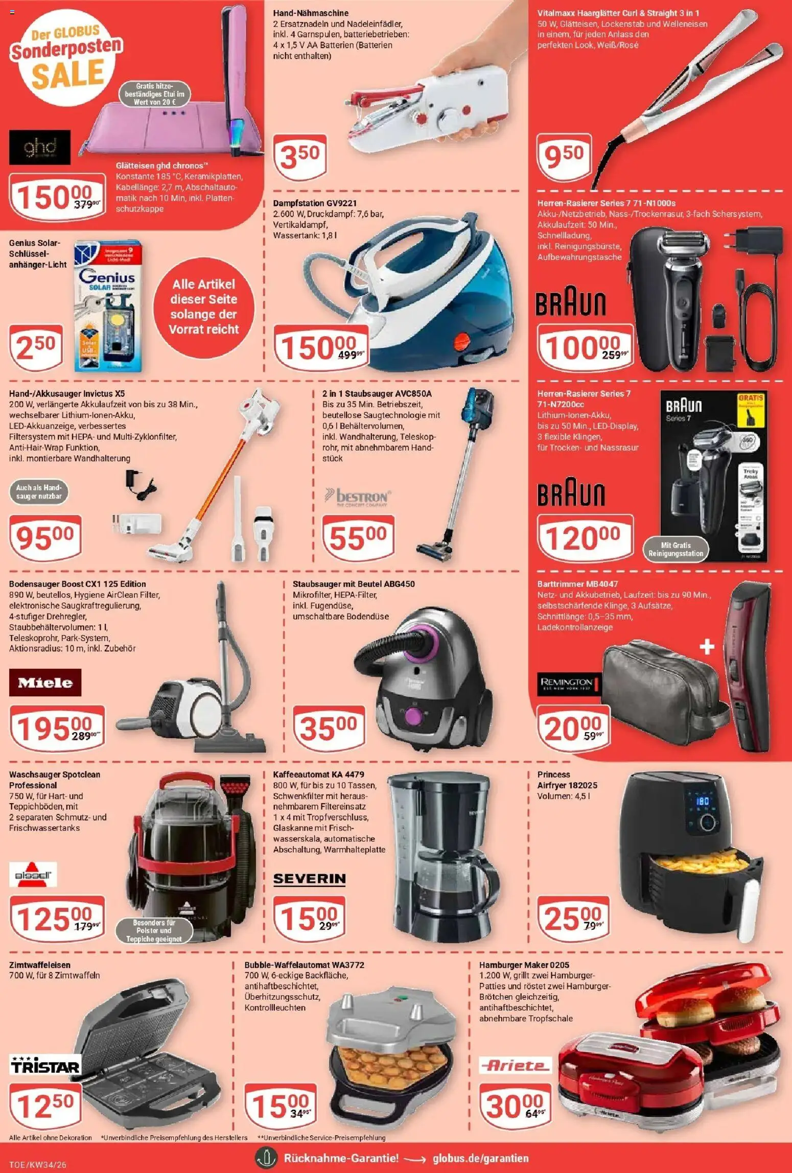 Globus Prospekt Tönisvorst (ab 17.08.2026) » Angebote online | Seite: 23 | Produkte: Staubsauger, Haarglätter, Batterien, Glätteisen