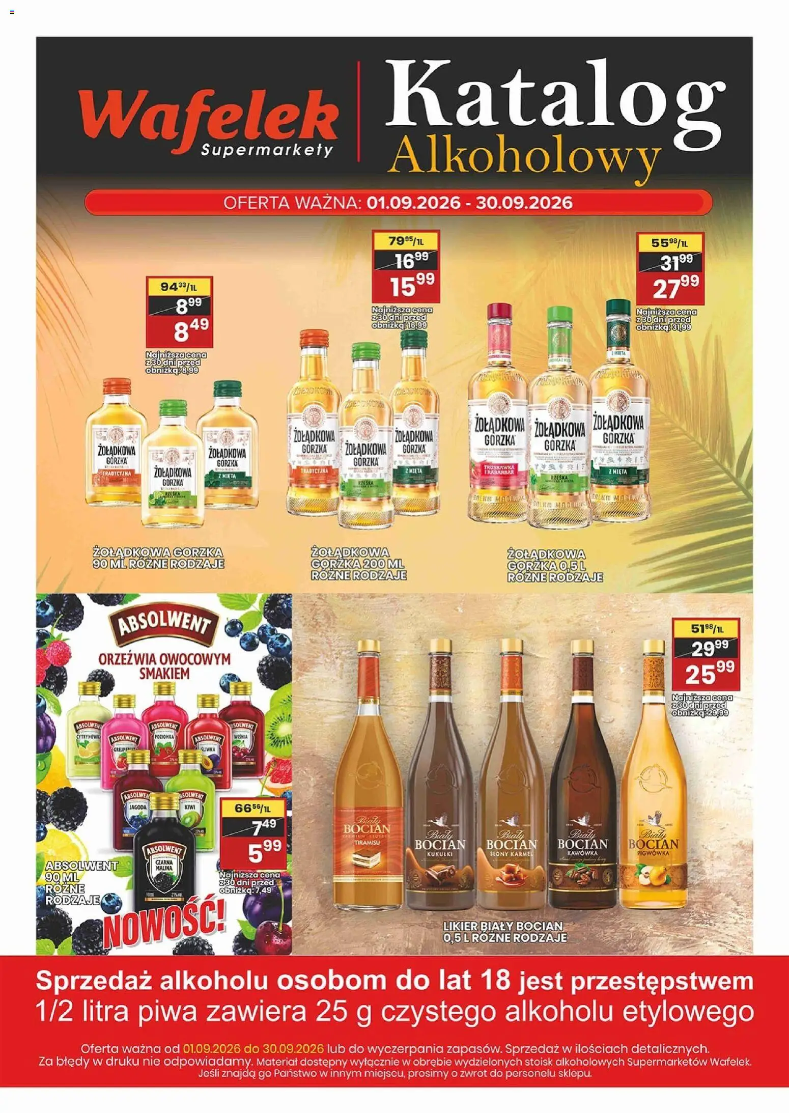Wafelek gazetka alkoholowa od 01.09.2026 | Strona: 2 | Produkty: Tiramisu, Mięta, Wafelek, Kiwi