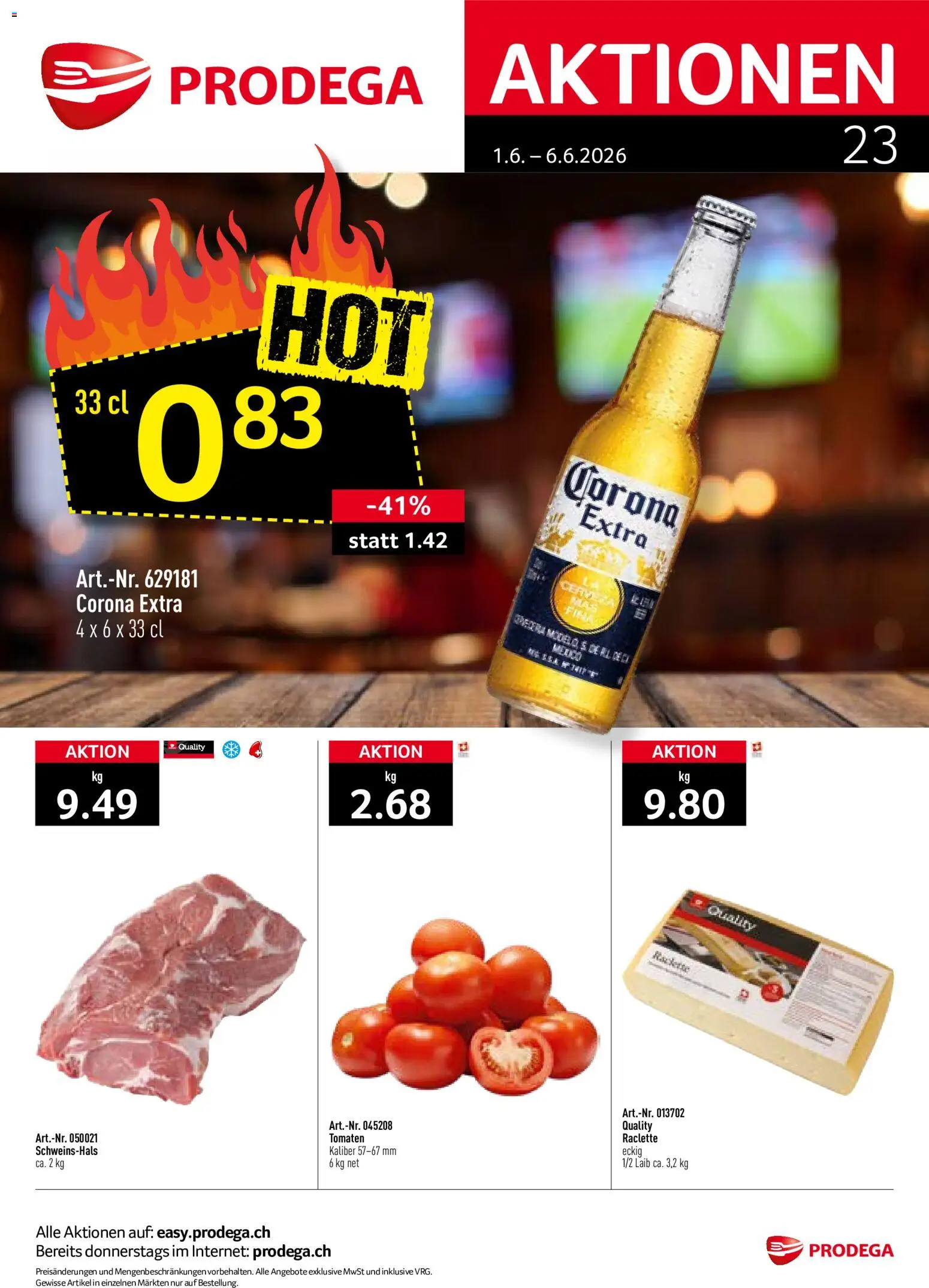 Prodega aktionen – gültig ab 01.06.2026 | Seite: 1 | Produkte: Tomaten, Raclette